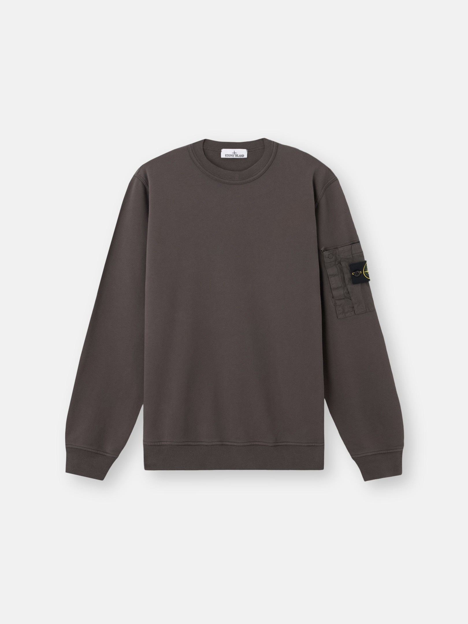 Charcoal Grey Regular-fit crewneck sweatshirt with seasonal pocket