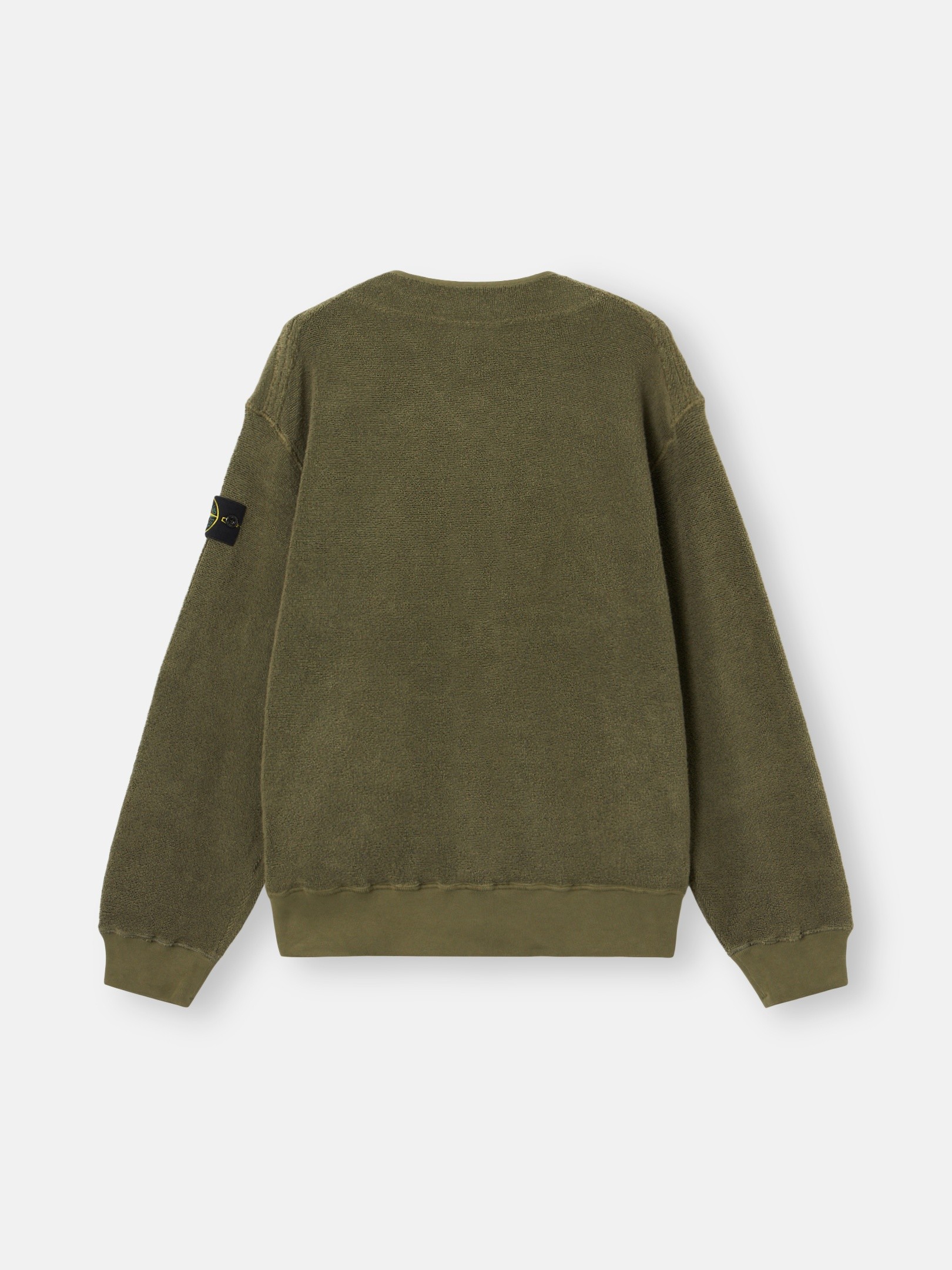 Military Green Oversized-fit cardigan sweatshirt with snap