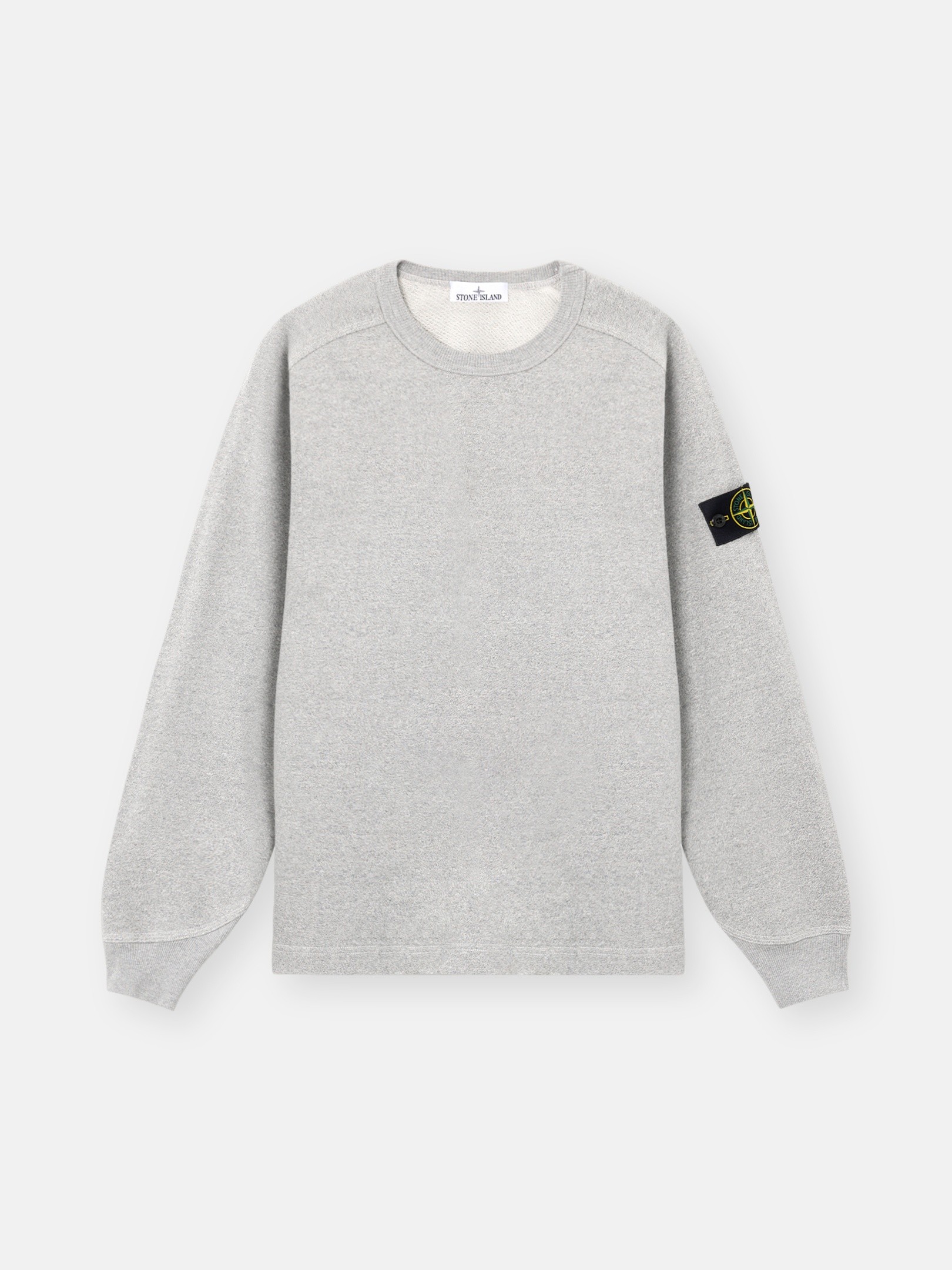 Dust Grey Melange Oversized-fit crewneck sweatshirt with raglan