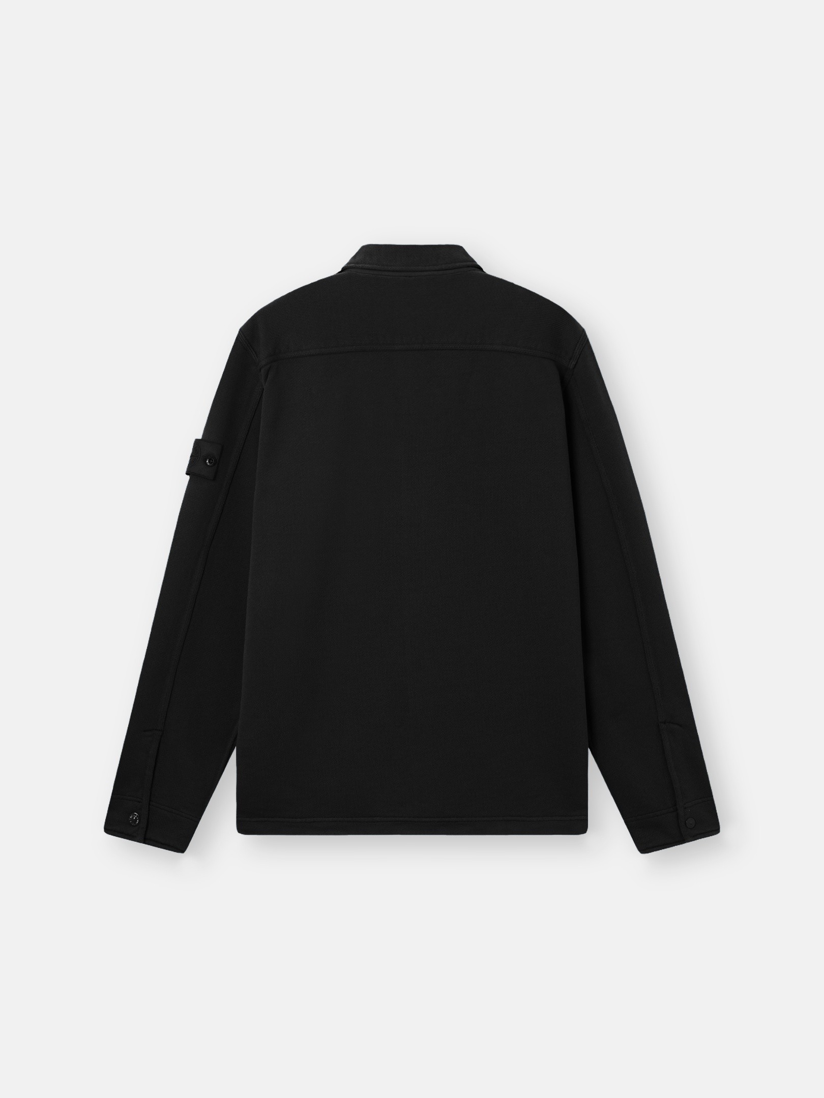 Black Regular-fit collared sweatshirt with chest pockets 6100026