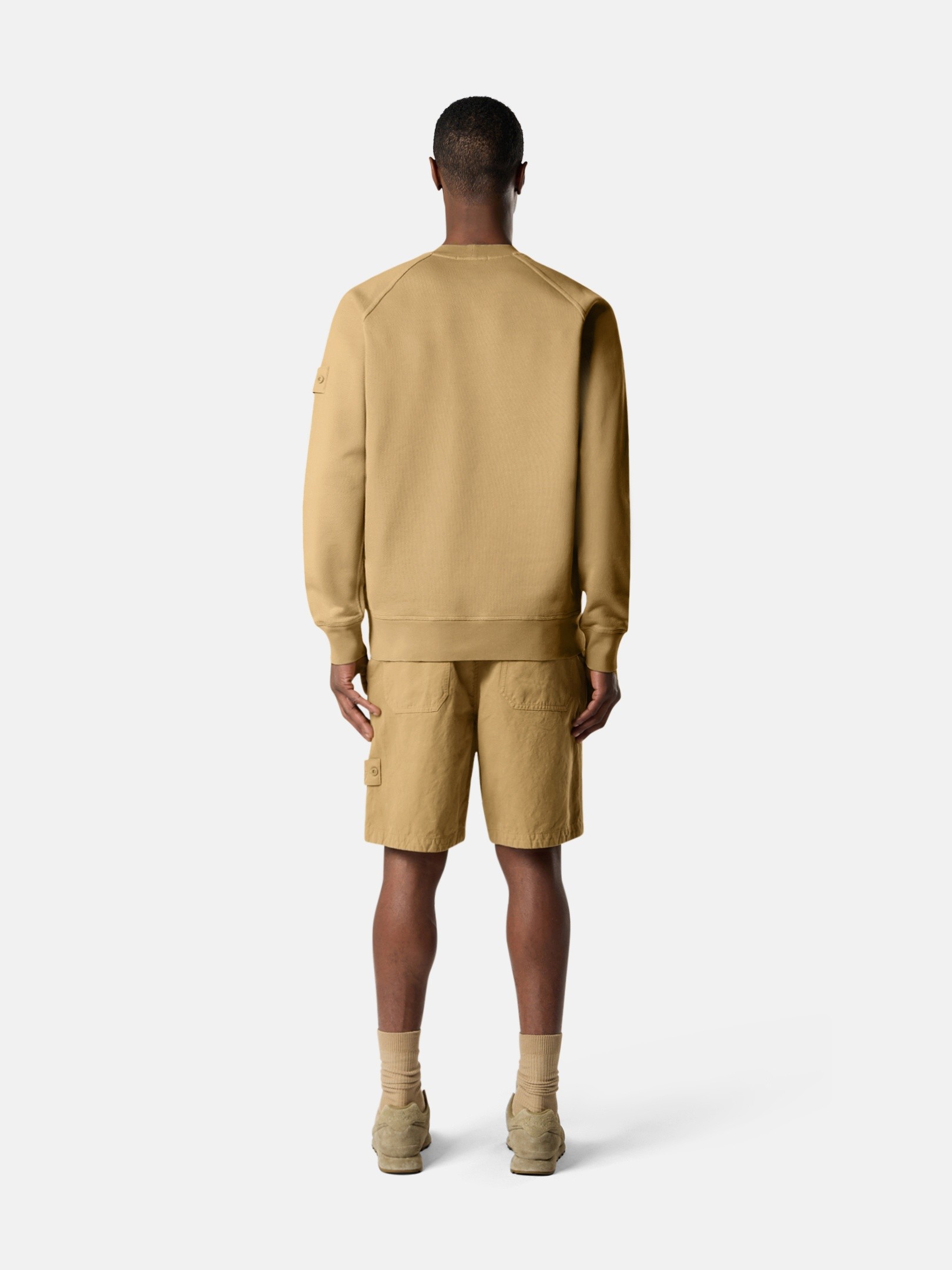 Dark Beige Comfort-fit crewneck sweatshirt with raglan sleeves