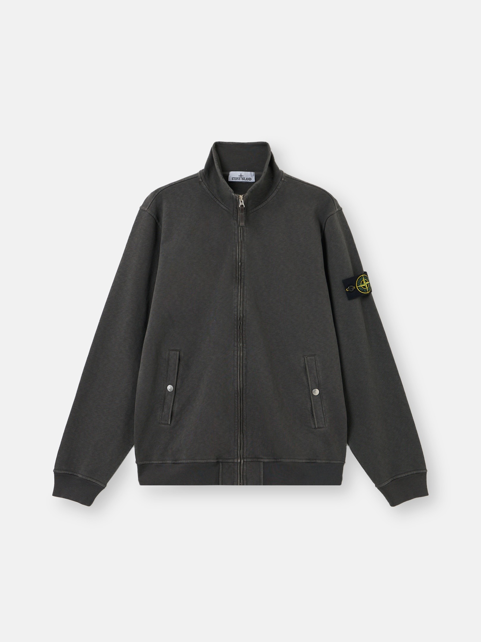 Charcoal Grey Regular-fit zipper-up track jacket with pockets