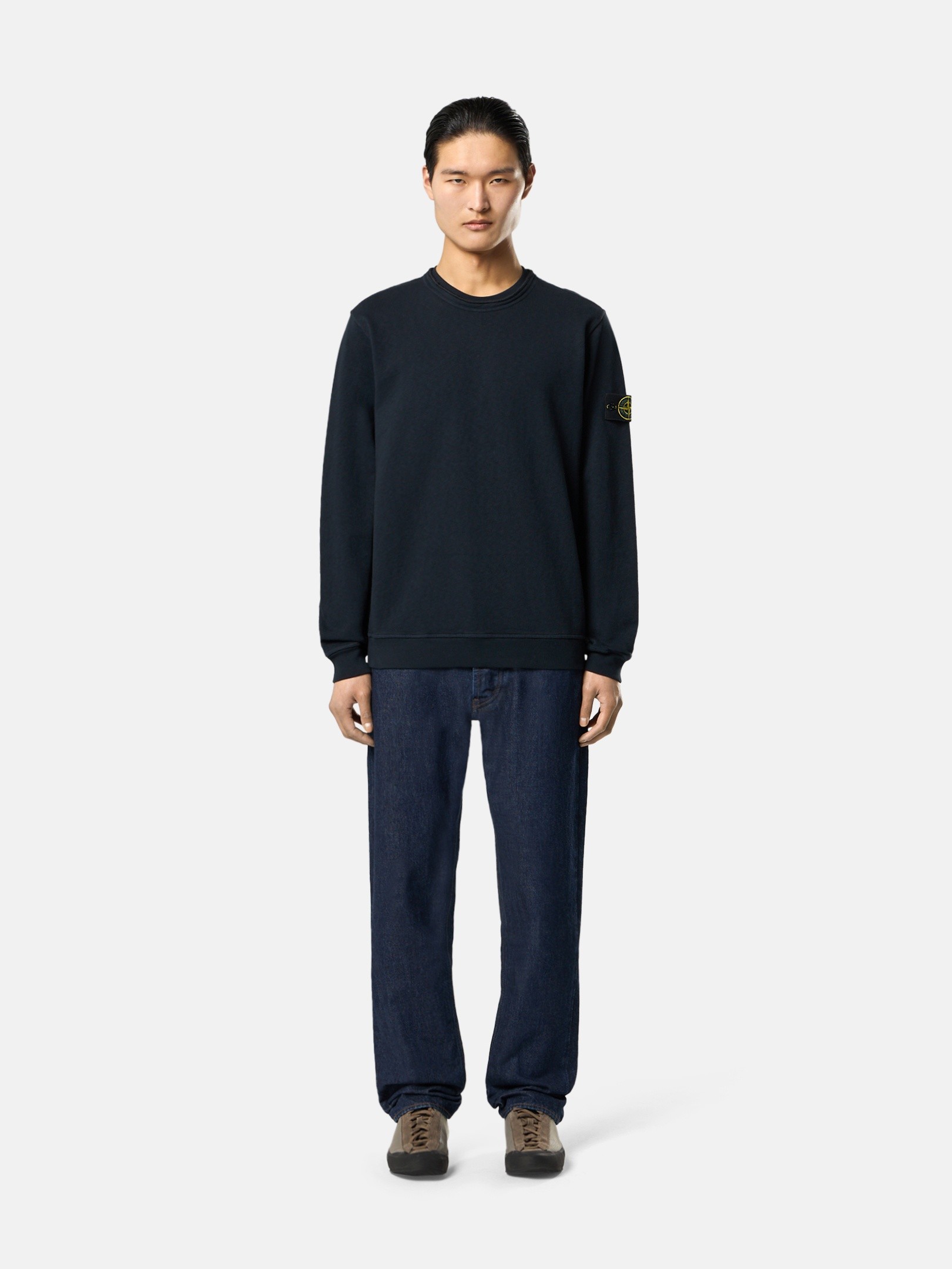 Navy Blue Regular-fit crewneck sweatshirt 6100034 MALFILÉ FLEECE