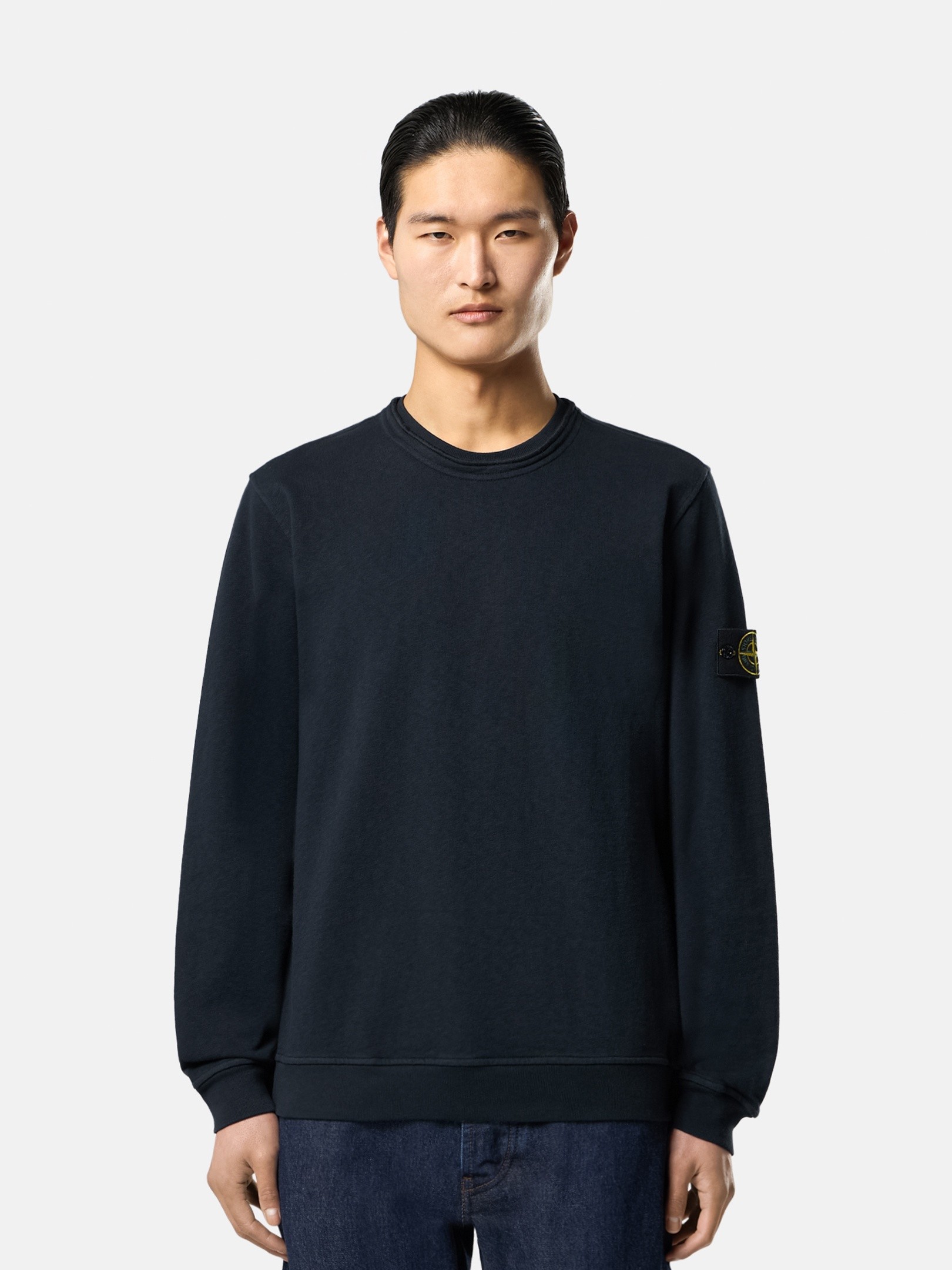 Navy Blue Regular-fit crewneck sweatshirt 6100034 MALFILÉ FLEECE
