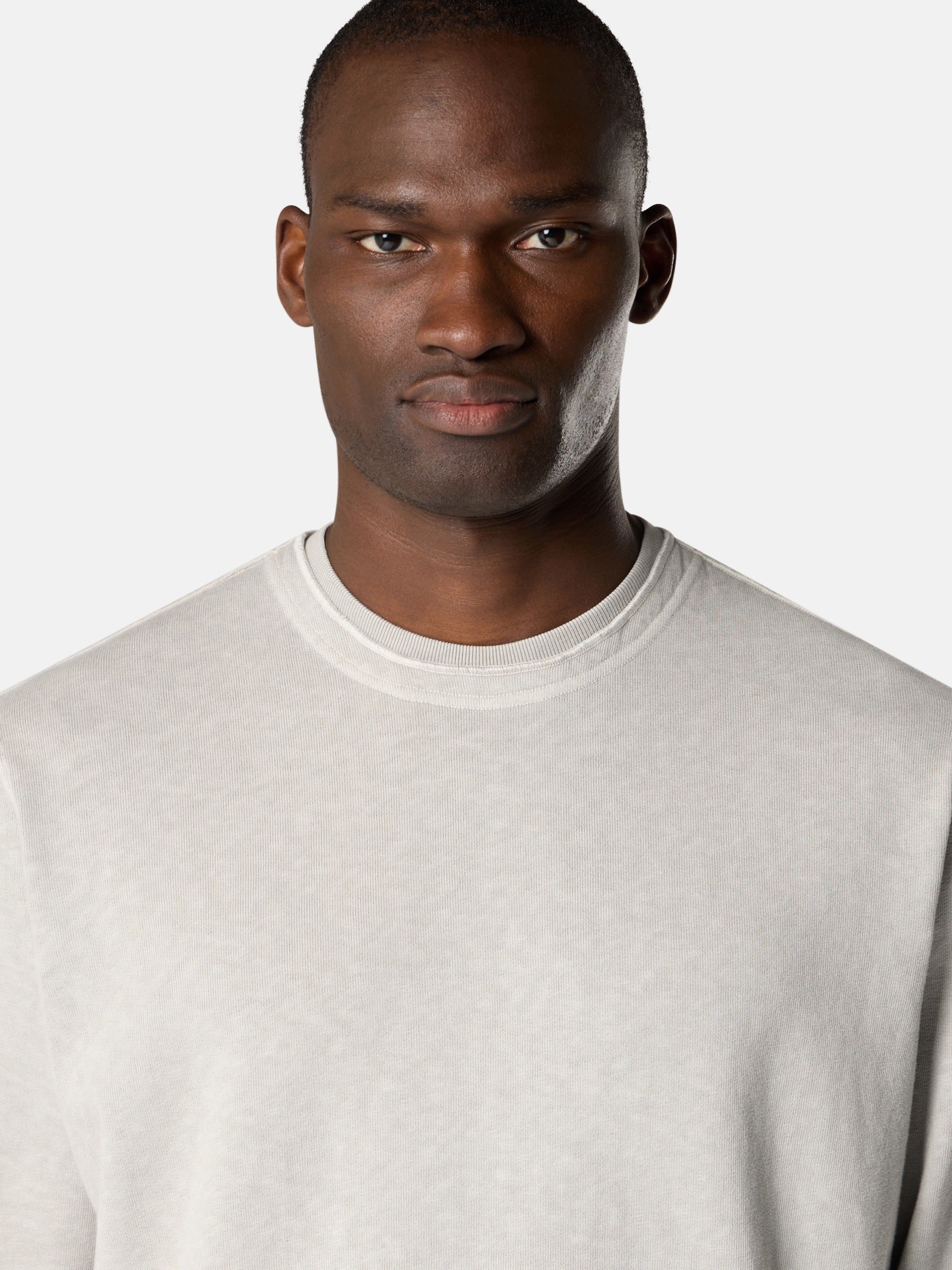 め*王様 stone トレーナー Pearl Grey Regular-fit crewneck sweatshirt 6100034 MALFILÉ FLEECE