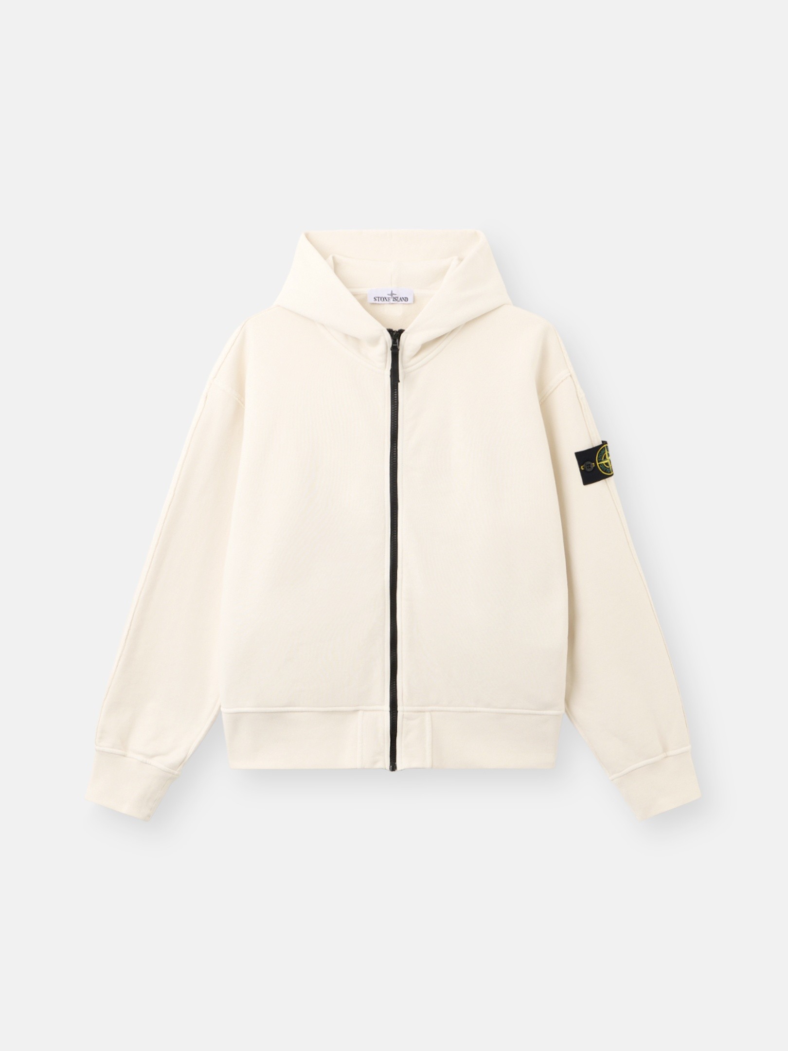 Ivory Oversized-fit zip-up hooded sweatshirt with pockets 6100039