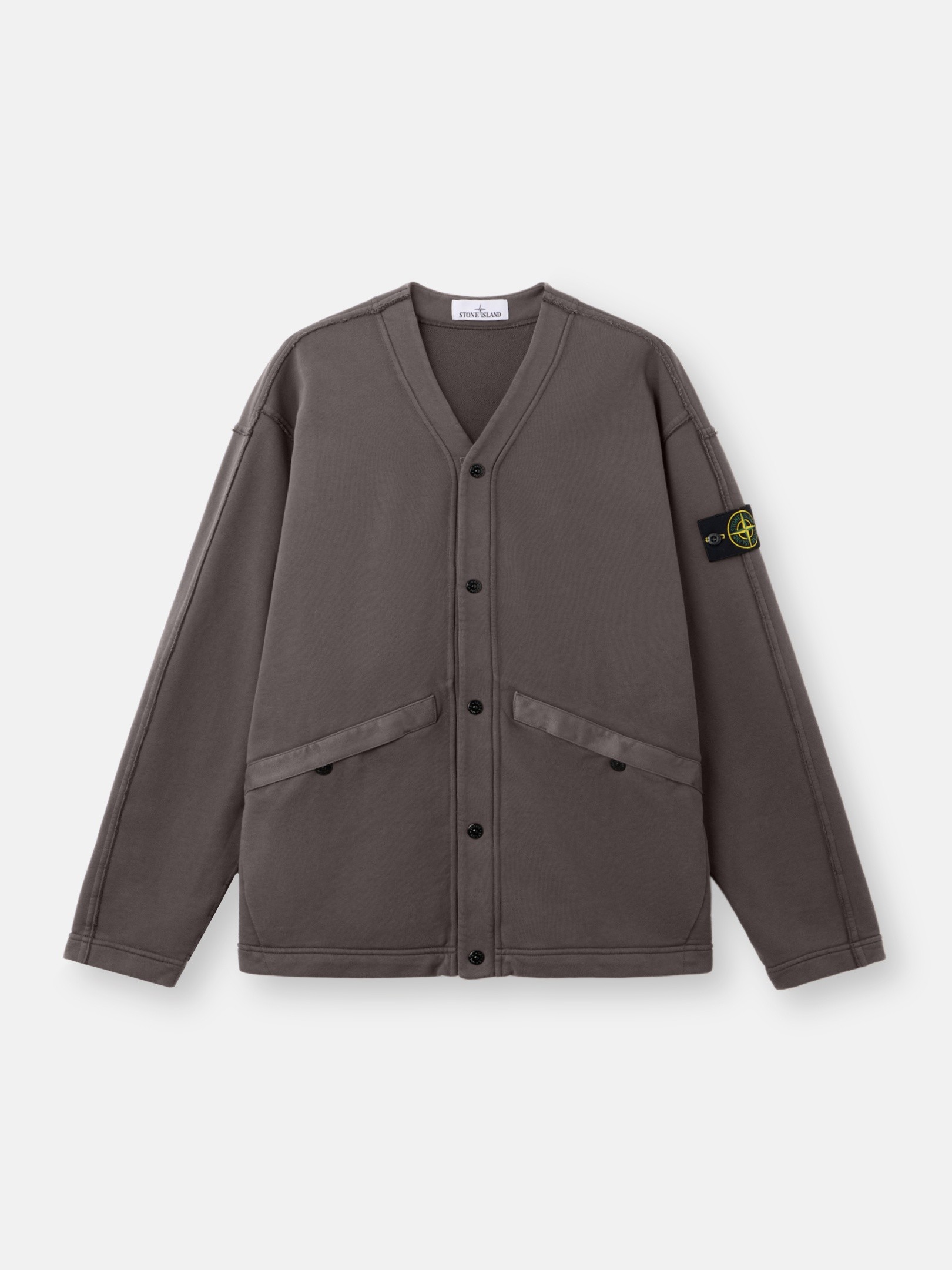 Charcoal Grey Oversized-fit cardigan sweatshirt with pockets