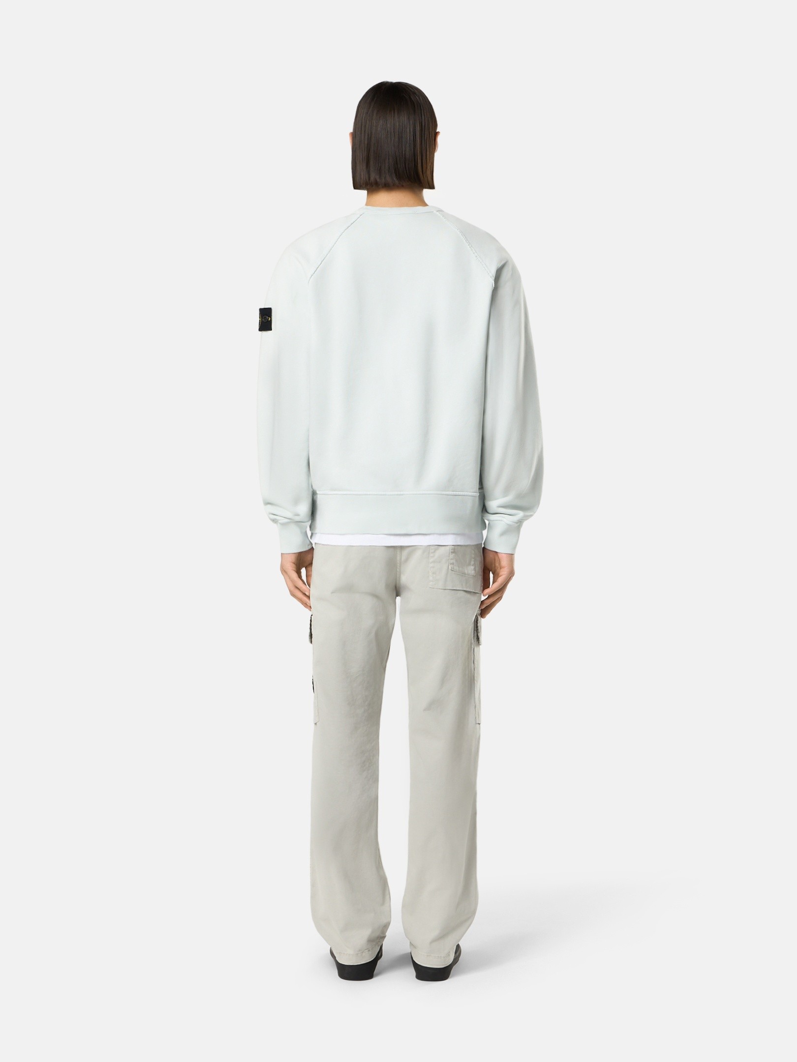 Sky Blue Oversized-fit crewneck sweatshirt with raglan sleeves