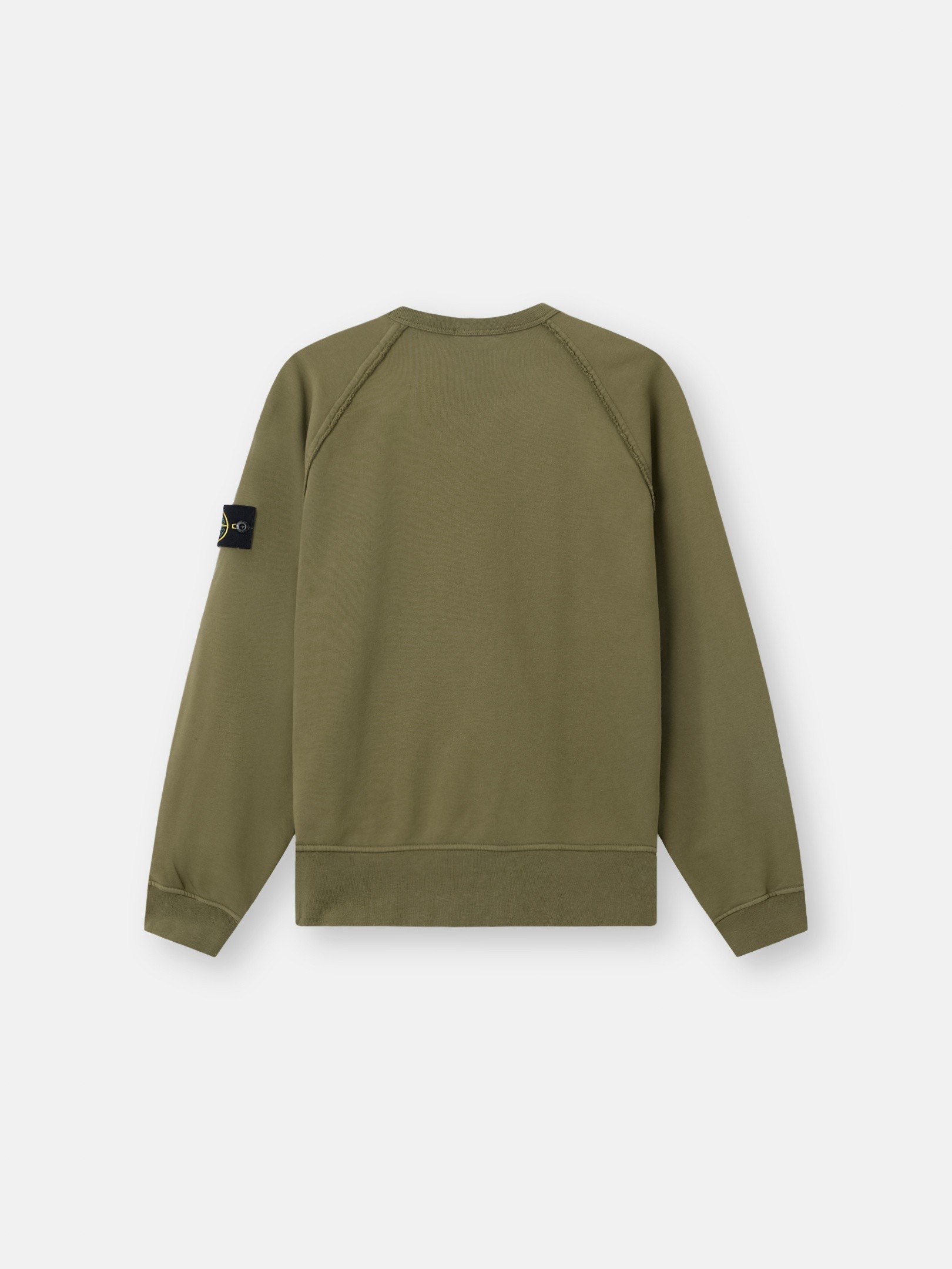 STONE  ミリタリーグリーン トレーナー Military Green Oversized-fit crewneck sweatshirt with raglan