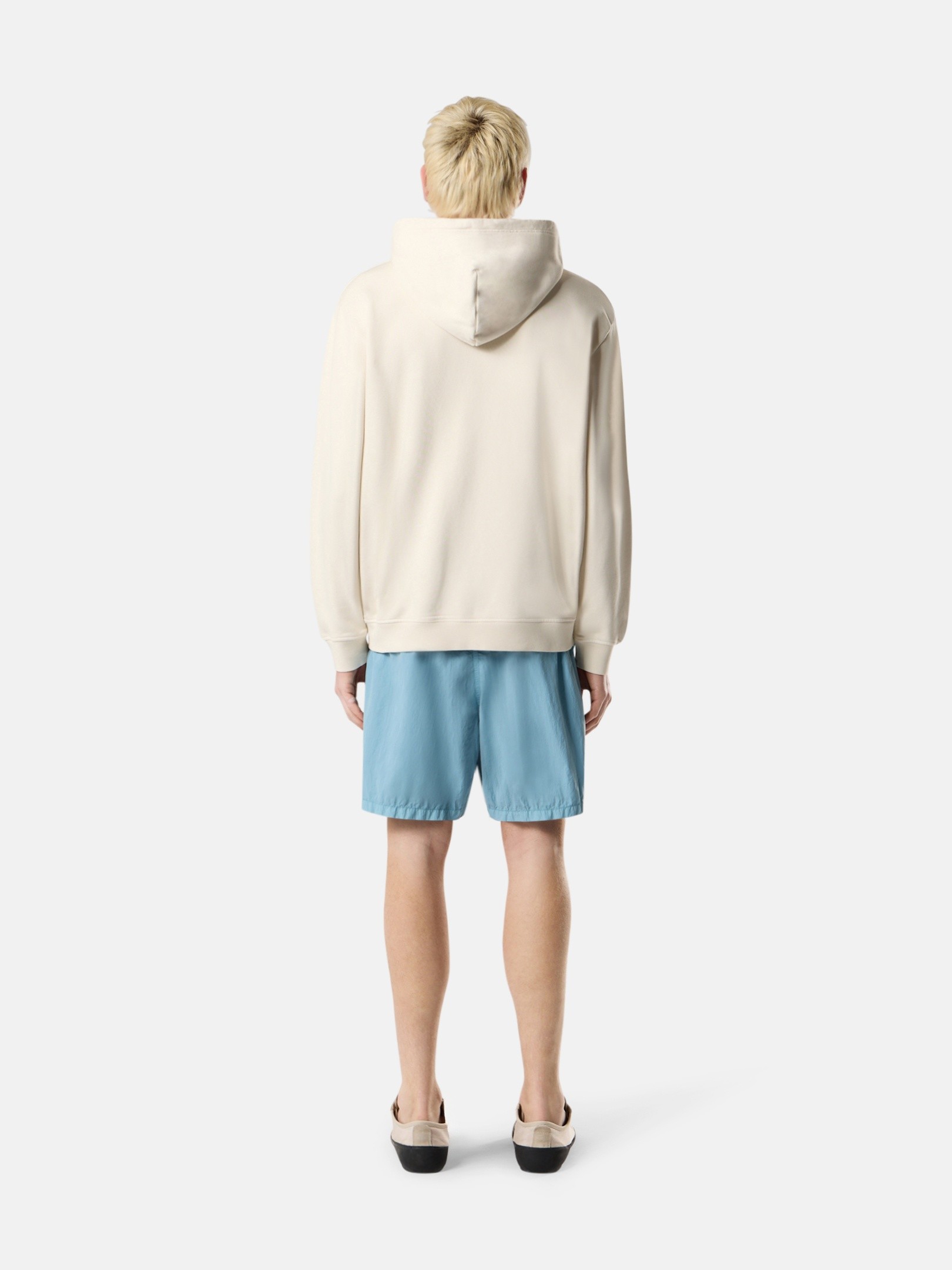 Ivory Oversized-fit hooded sweatshirt with Stone Island Marina