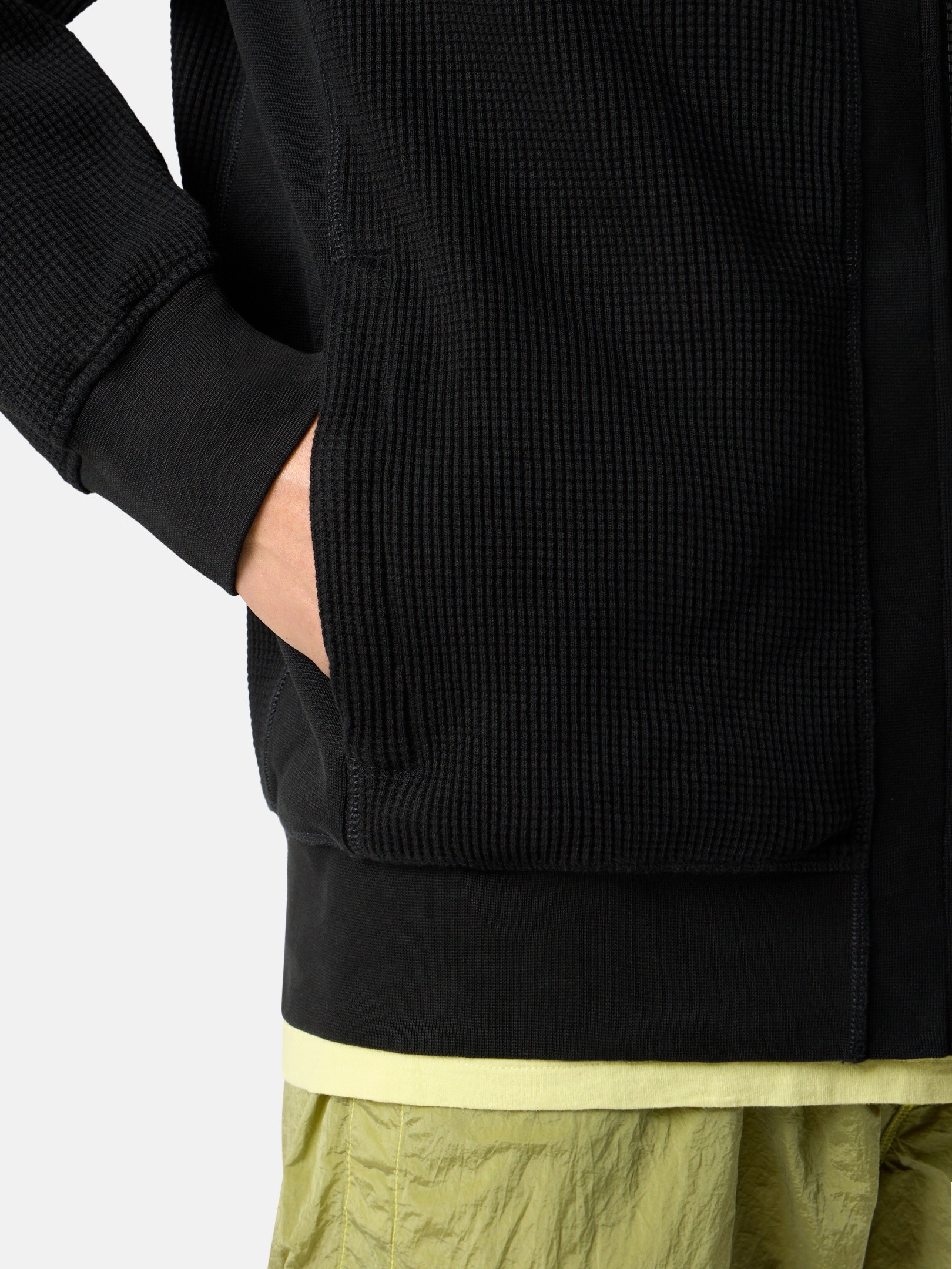Black Regular-fit zipper-up hooded sweatshirt with pockets 6100058