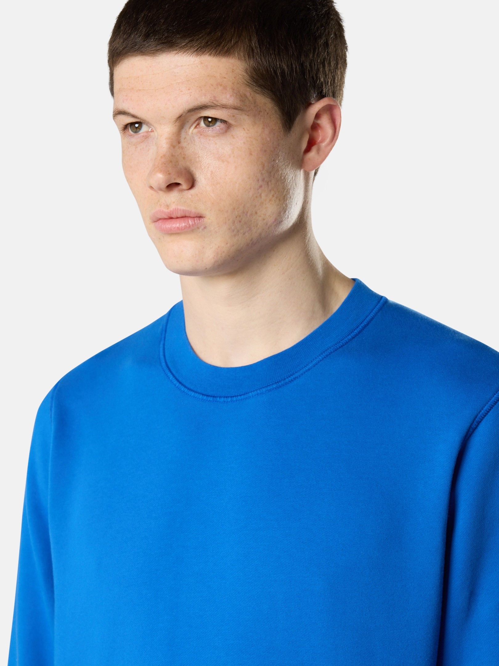 Bright Blue Regular-fit crewneck sweatshirt with raglan sleeves
