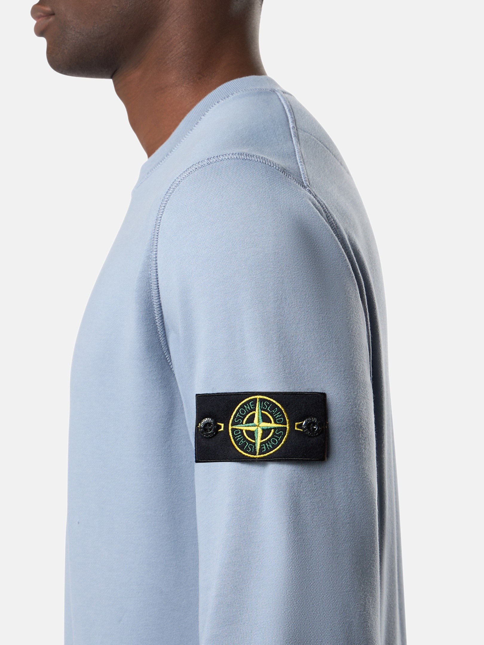 Avio Blue Regular-fit crewneck sweatshirt with raglan sleeves 