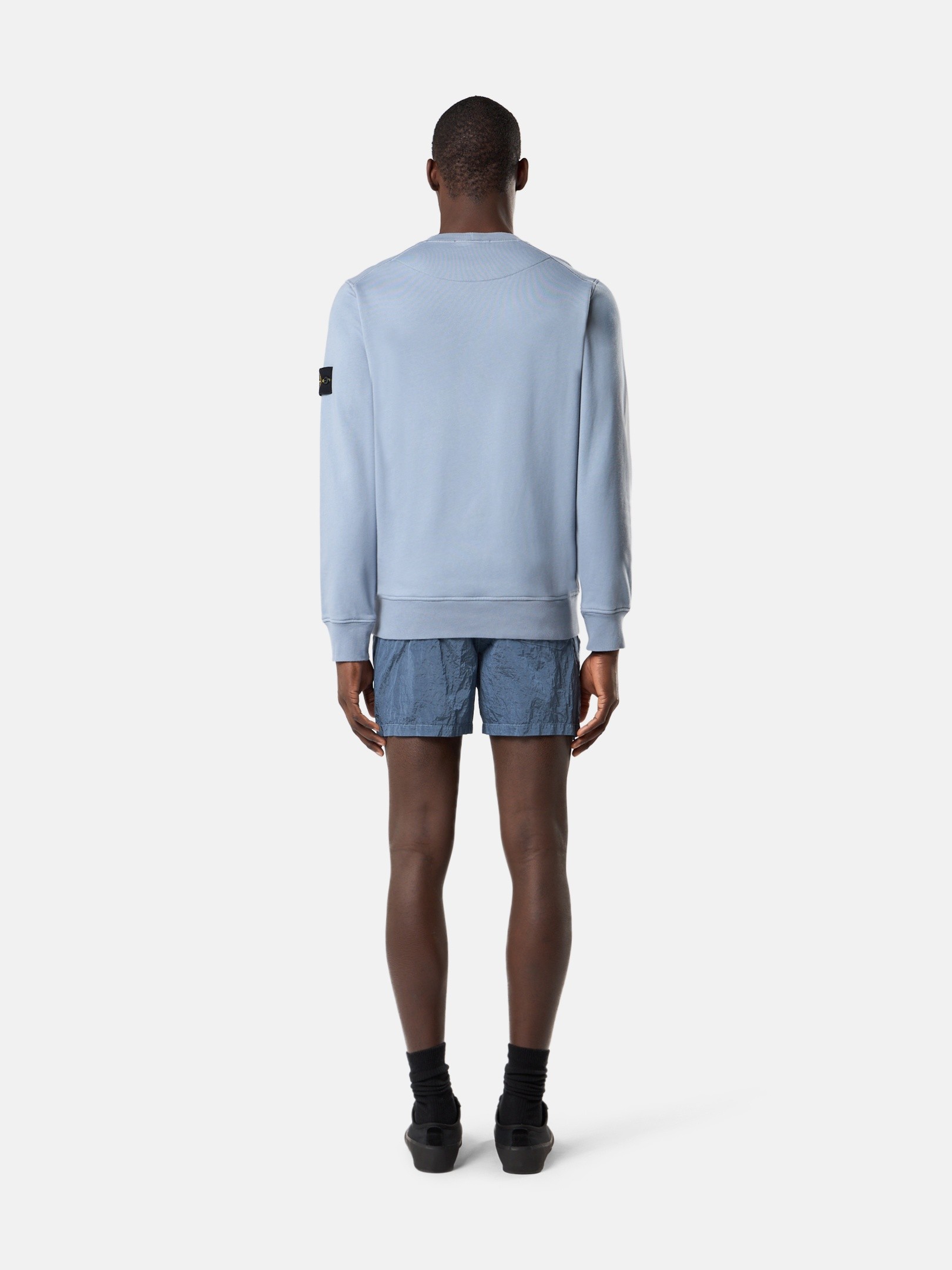 Avio Blue Regular-fit crewneck sweatshirt with raglan sleeves