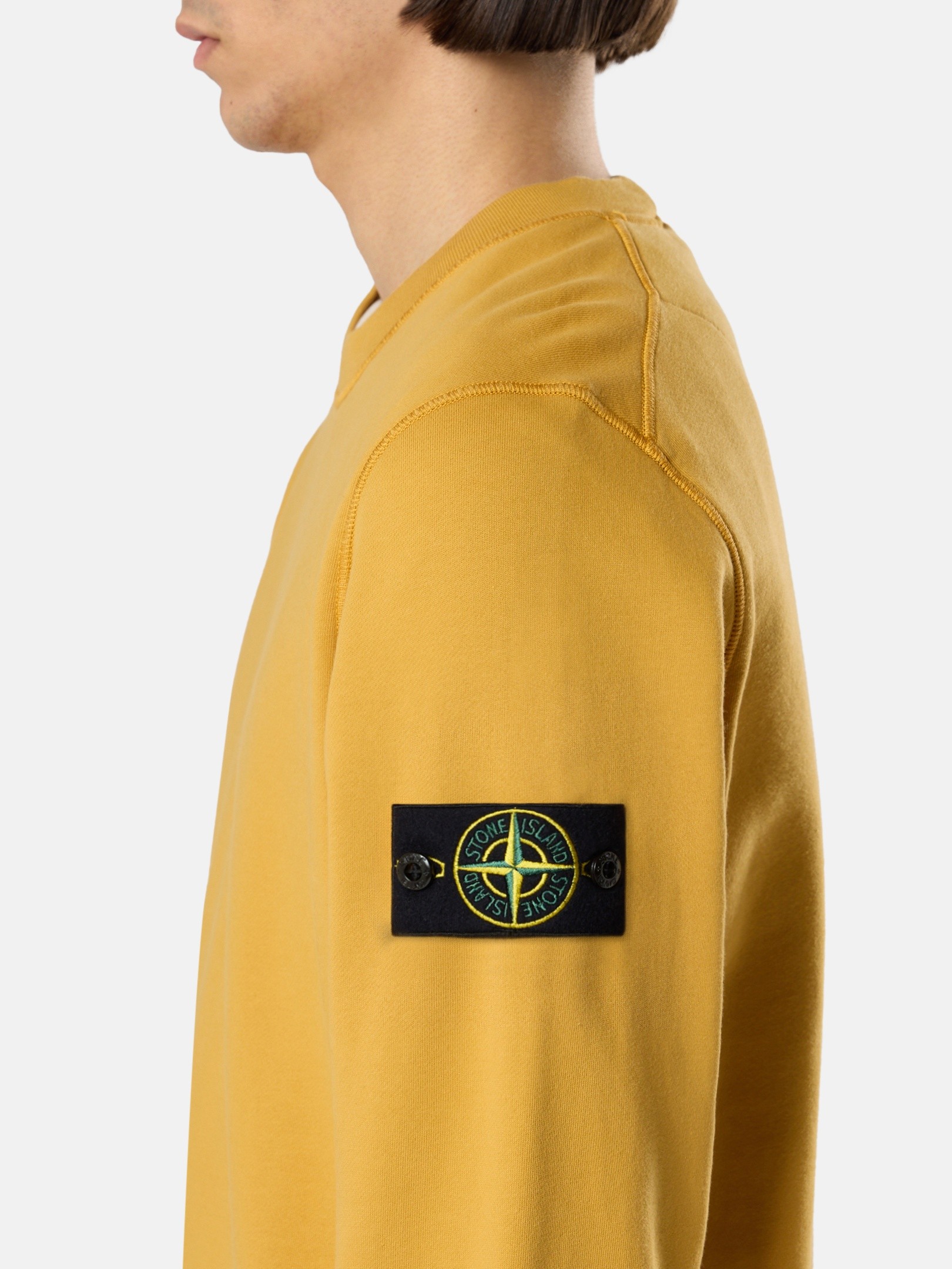 Mustard Regular-fit crewneck sweatshirt with raglan sleeves