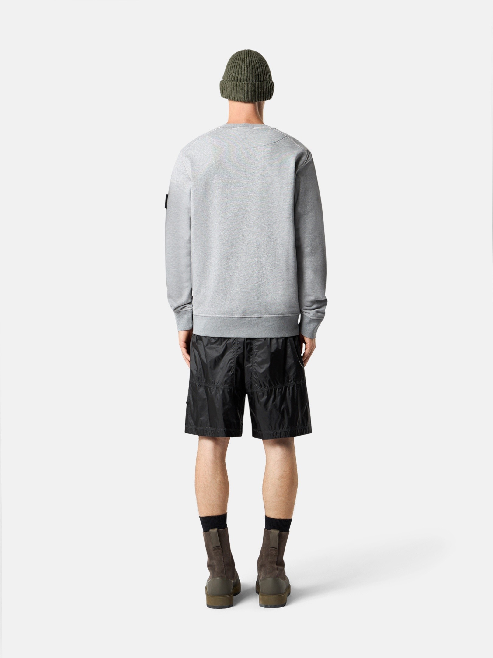 Dust Grey Melange Regular-fit crewneck sweatshirt with raglan