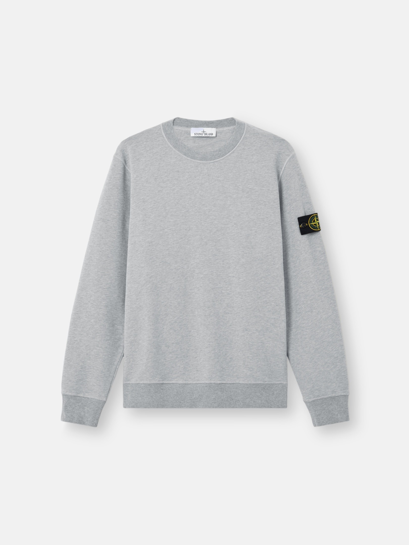 Dust Grey Melange Regular-fit crewneck sweatshirt with raglan