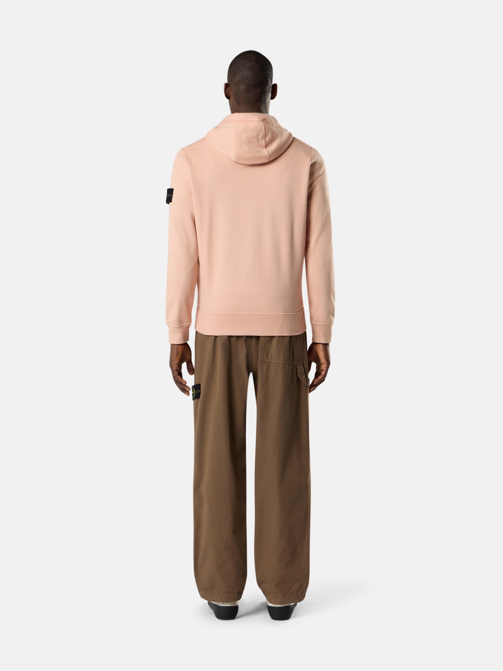 Plaster Pink Regular-fit zipper-up hooded sweatshirt with pockets