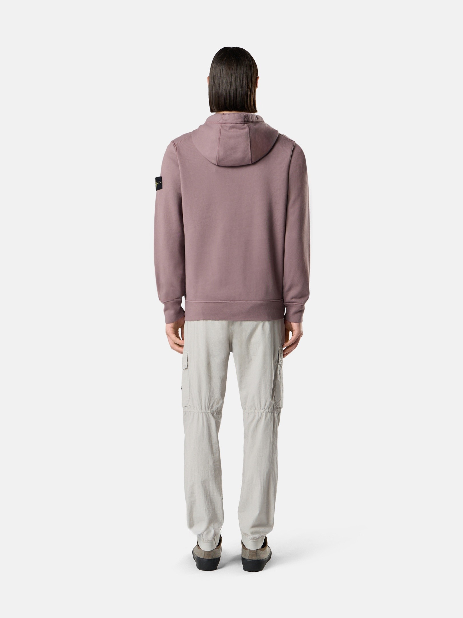 Purple Grey Regular-fit zip-up hooded sweatshirt with pockets