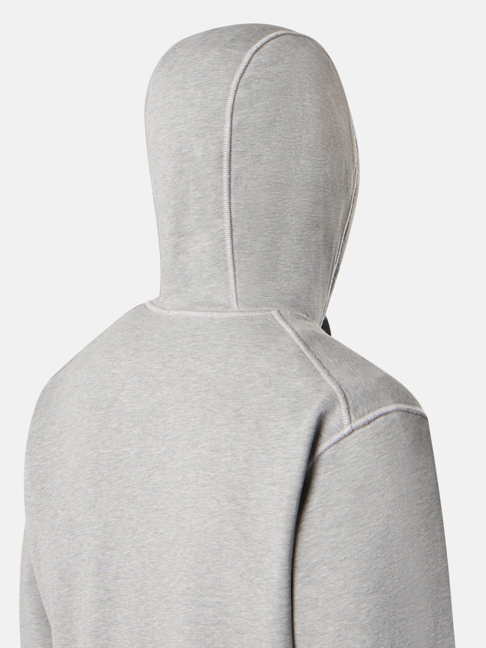 Dust Grey Melange Regular-fit zipper-up hooded sweatshirt with