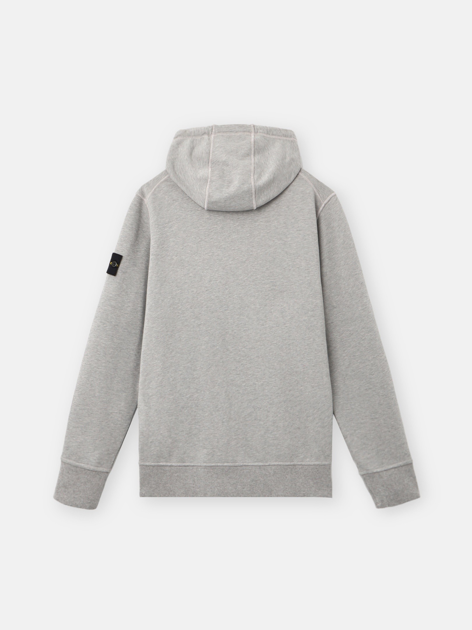 Dust Grey Melange Regular-fit zipper-up hooded sweatshirt with