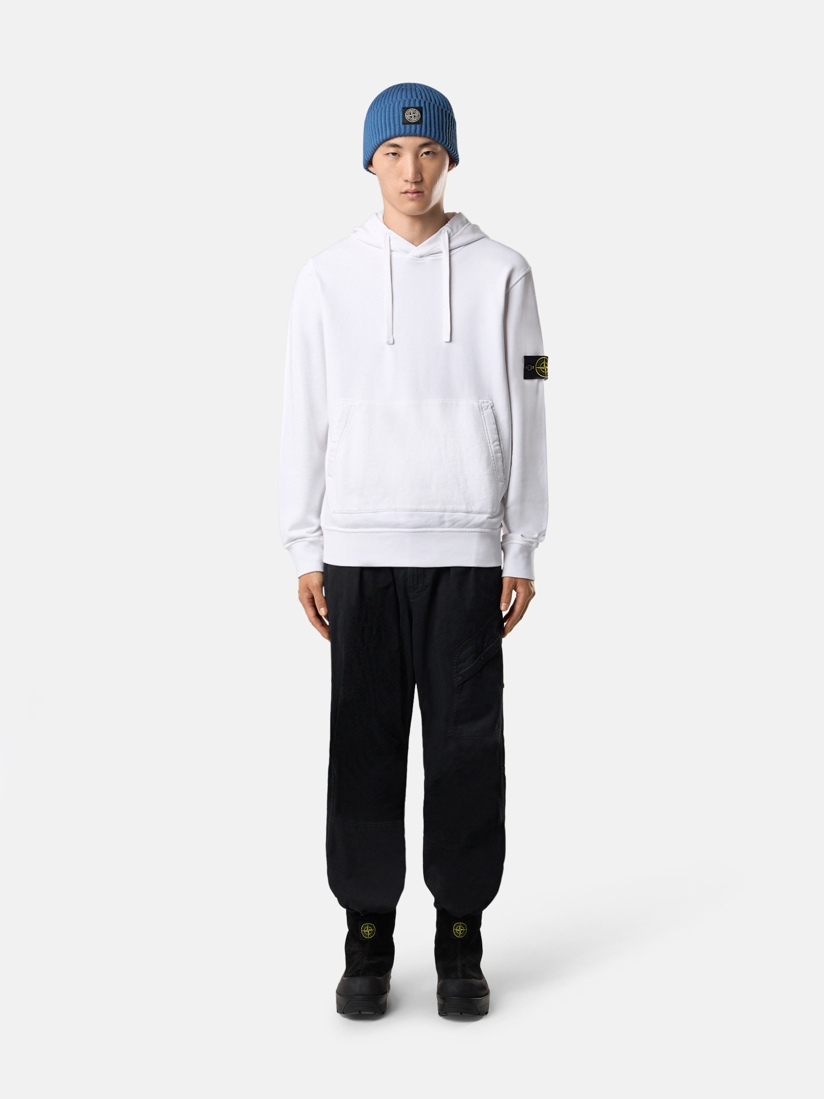White Regular-fit hooded sweatshirt with pouch pocket 6100062