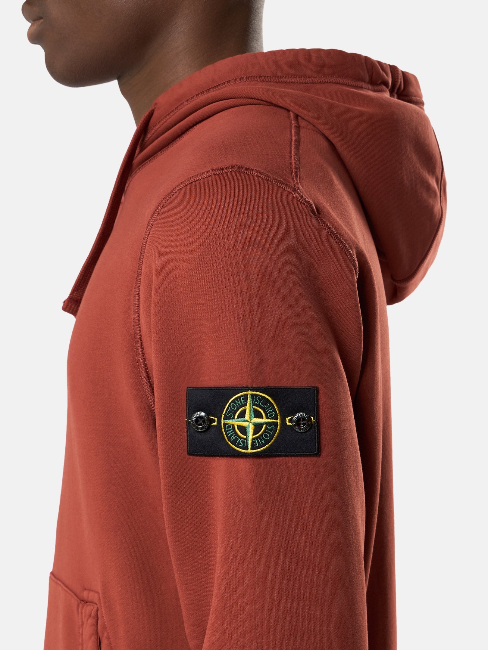 Brick Red Regular-fit hooded sweatshirt with pouch pocket 6100062