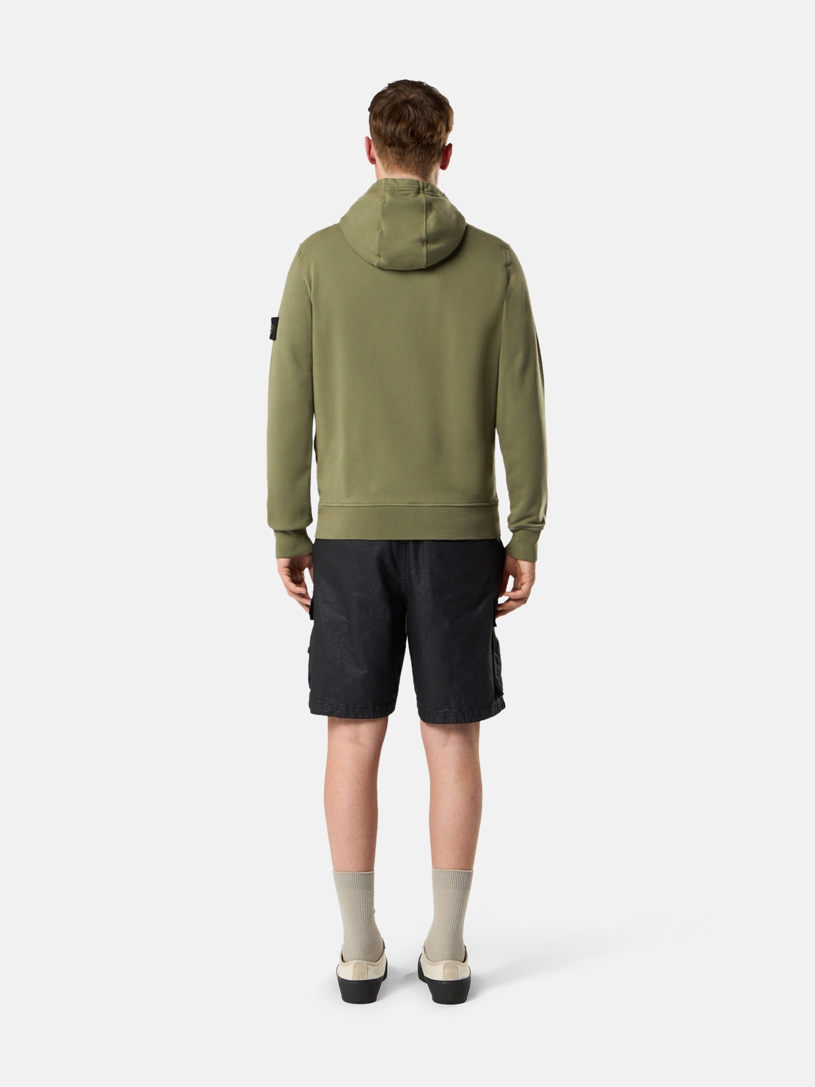 Military Green Regular-fit hooded sweatshirt with pouch pocket