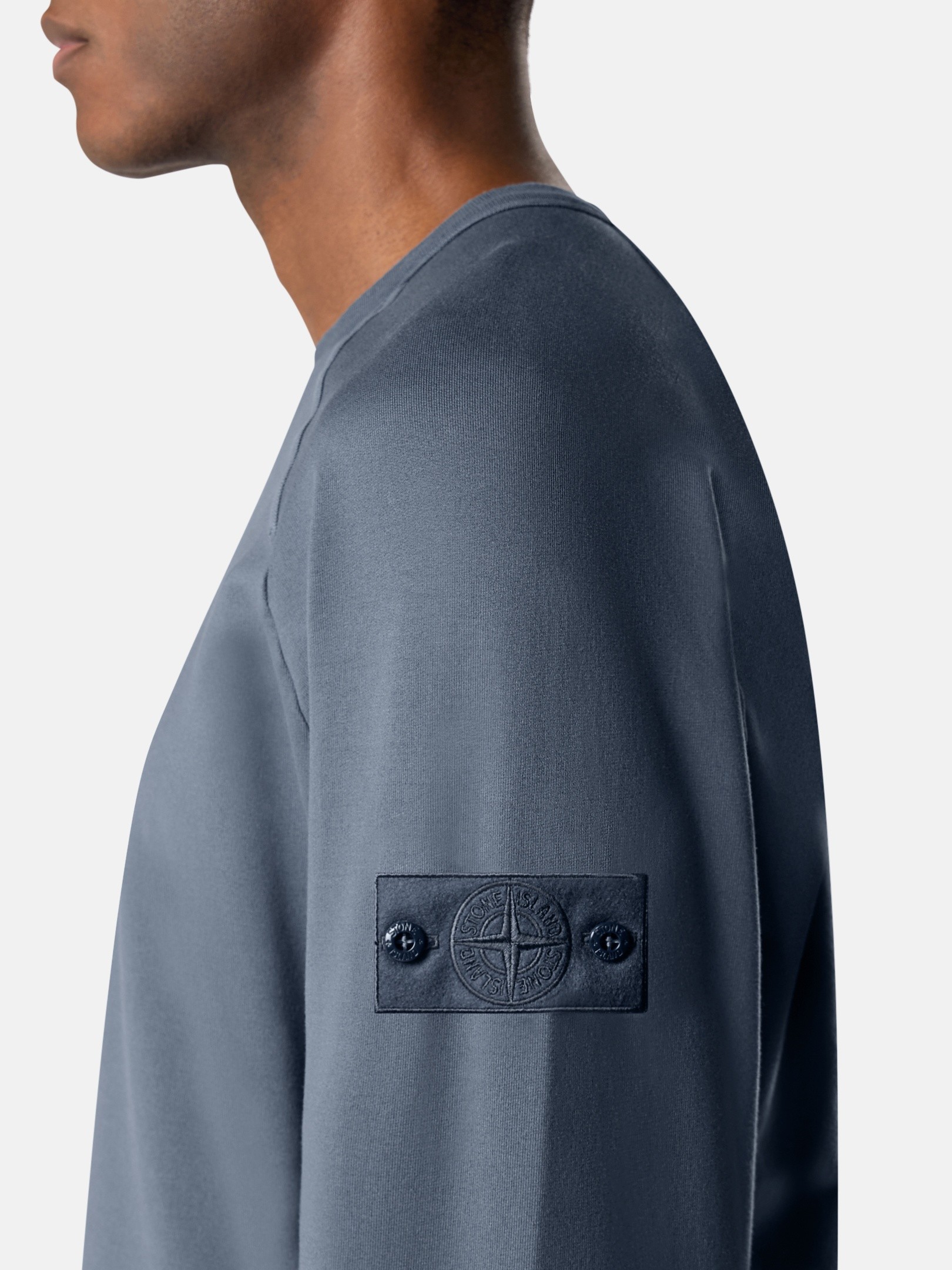 Slate Blue Regular-fit crewneck sweatshirt with raglan sleeves