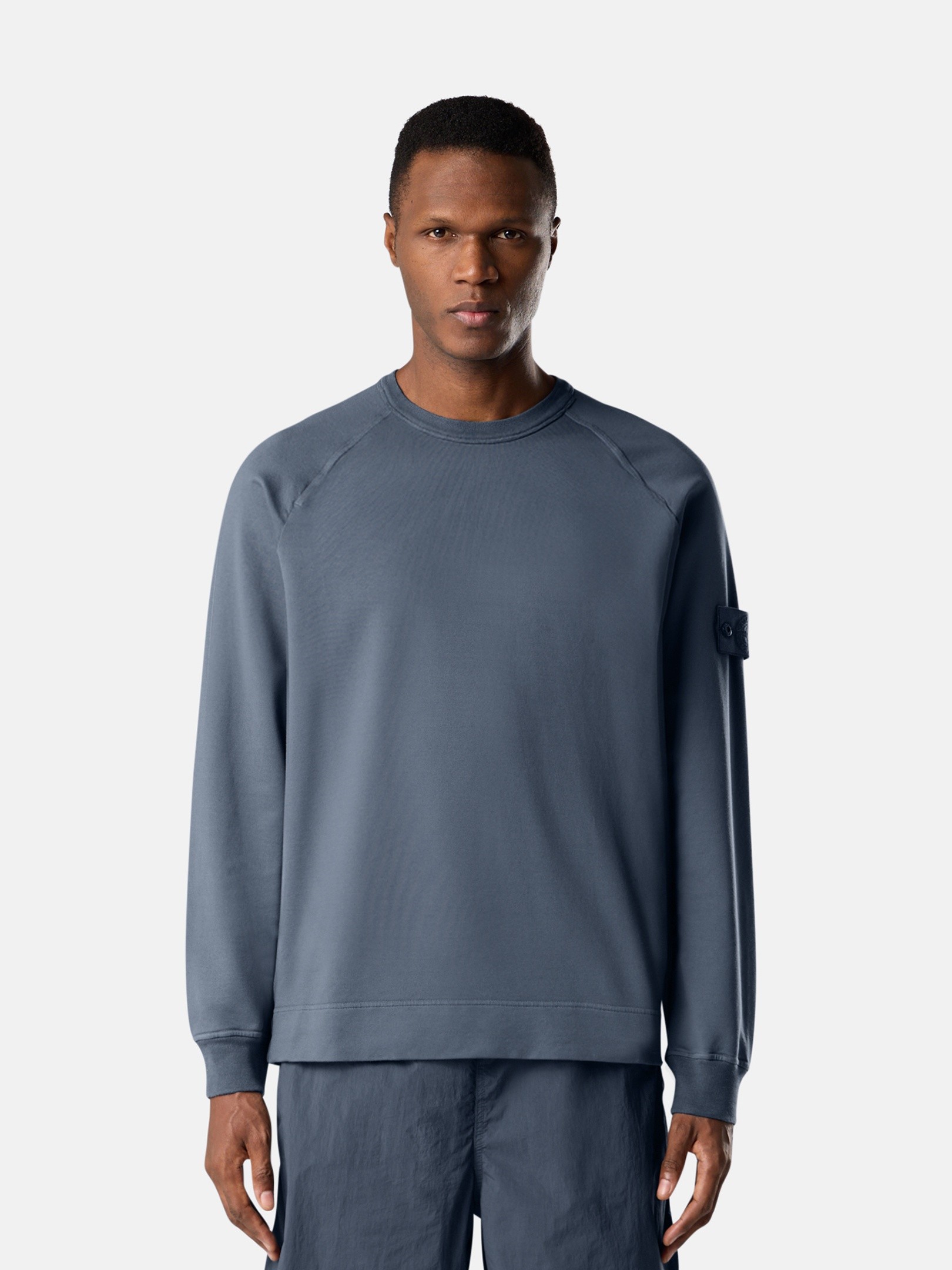 Slate Blue Regular-fit crewneck sweatshirt with raglan sleeves