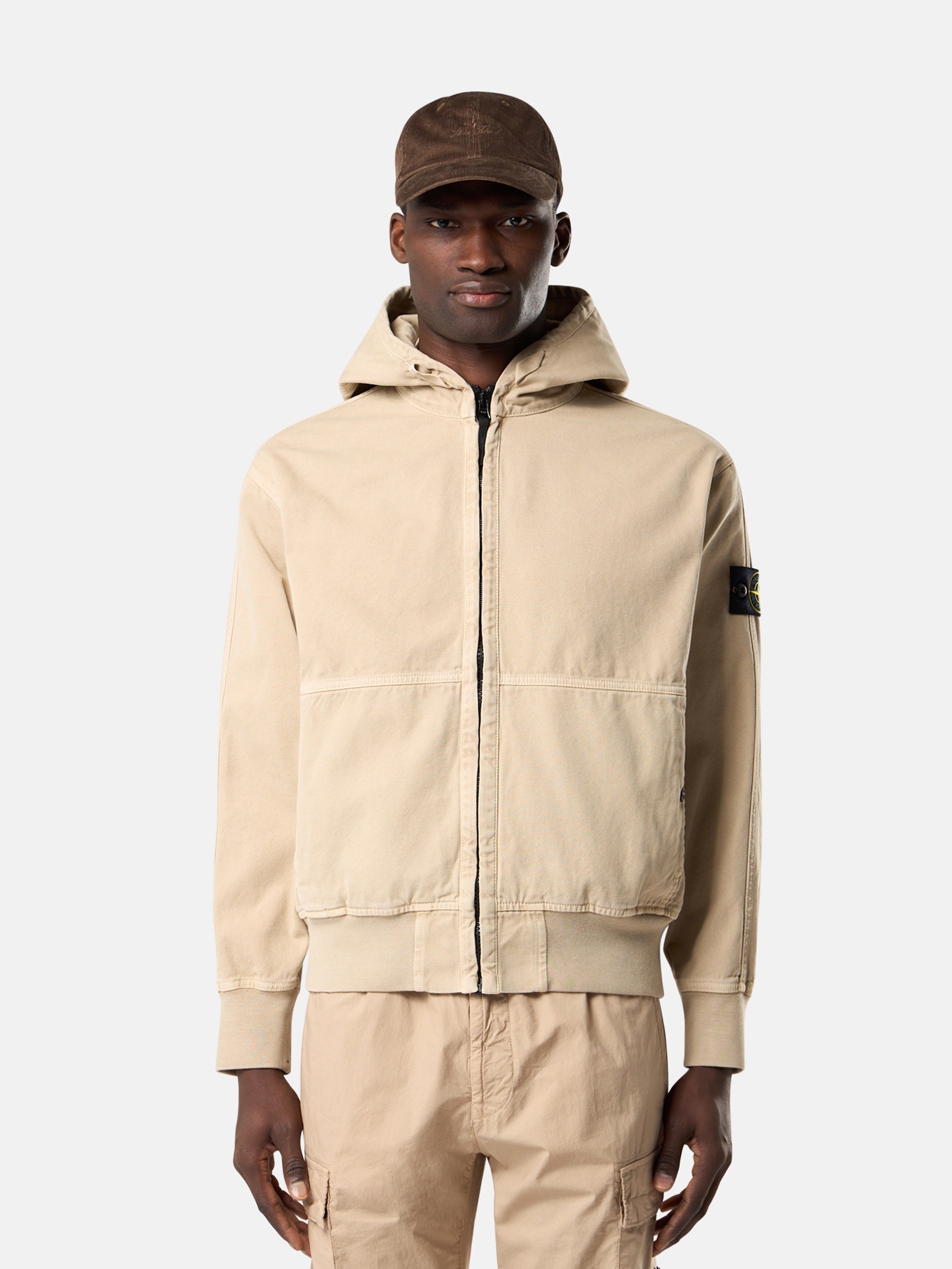 Desert Oversized-fit zip-up hooded jacket with pockets 6100068
