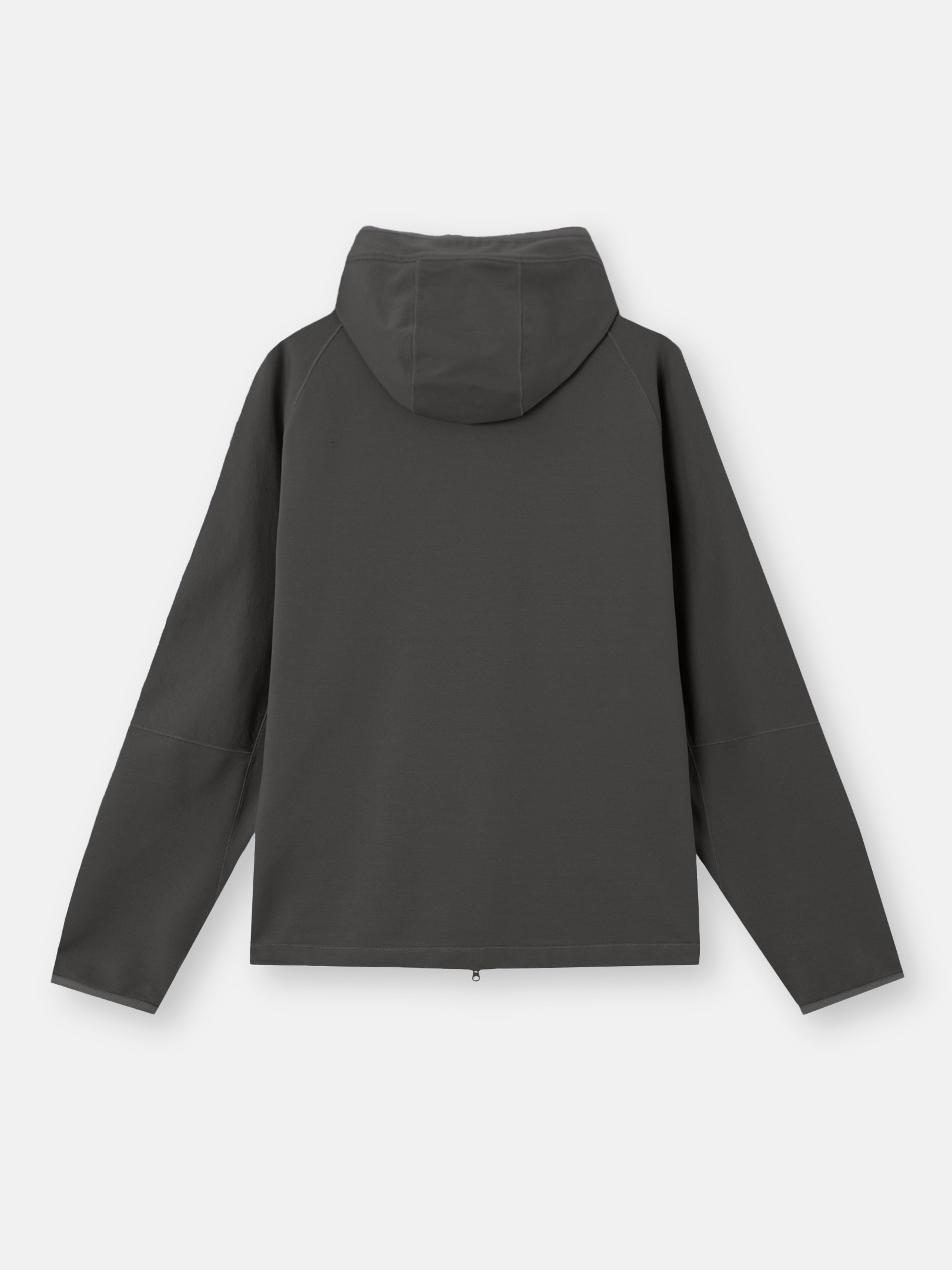 Charcoal Grey Regular-fit zip-up hooded sweatshirt with raglan