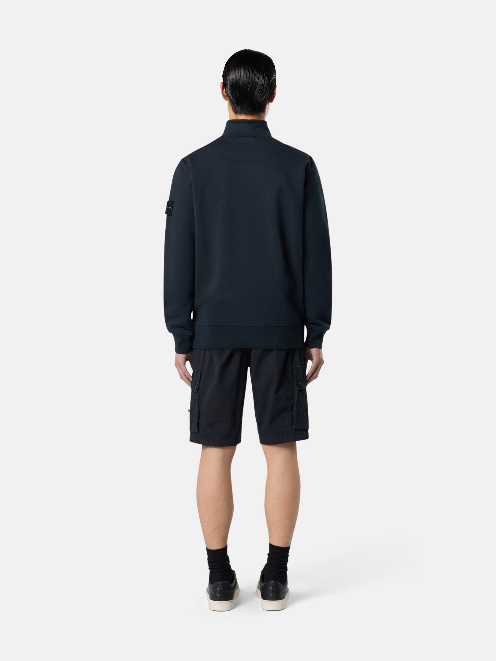 ネイビーブルー レギュラーフィット ハーフファスナー スウェット