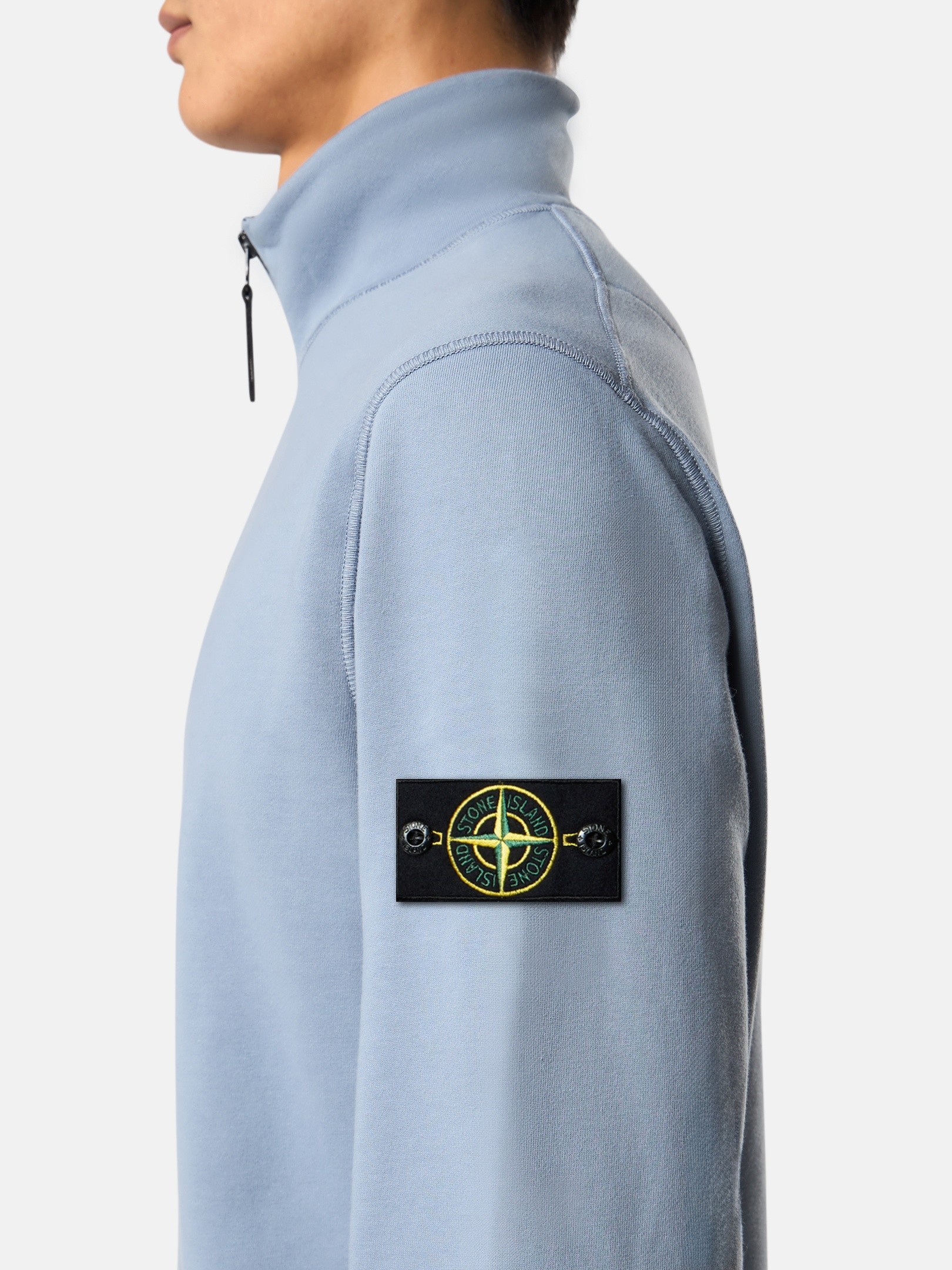 Avio Blue Regular-fit half-zipper sweatshirt 6100070 ORGANIC