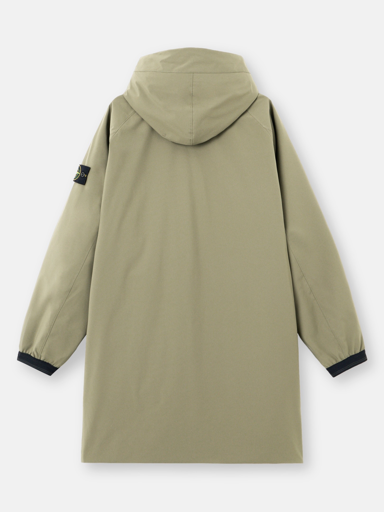 ＃stone rain Military Green Long parka with wind- and water-resistant membrane