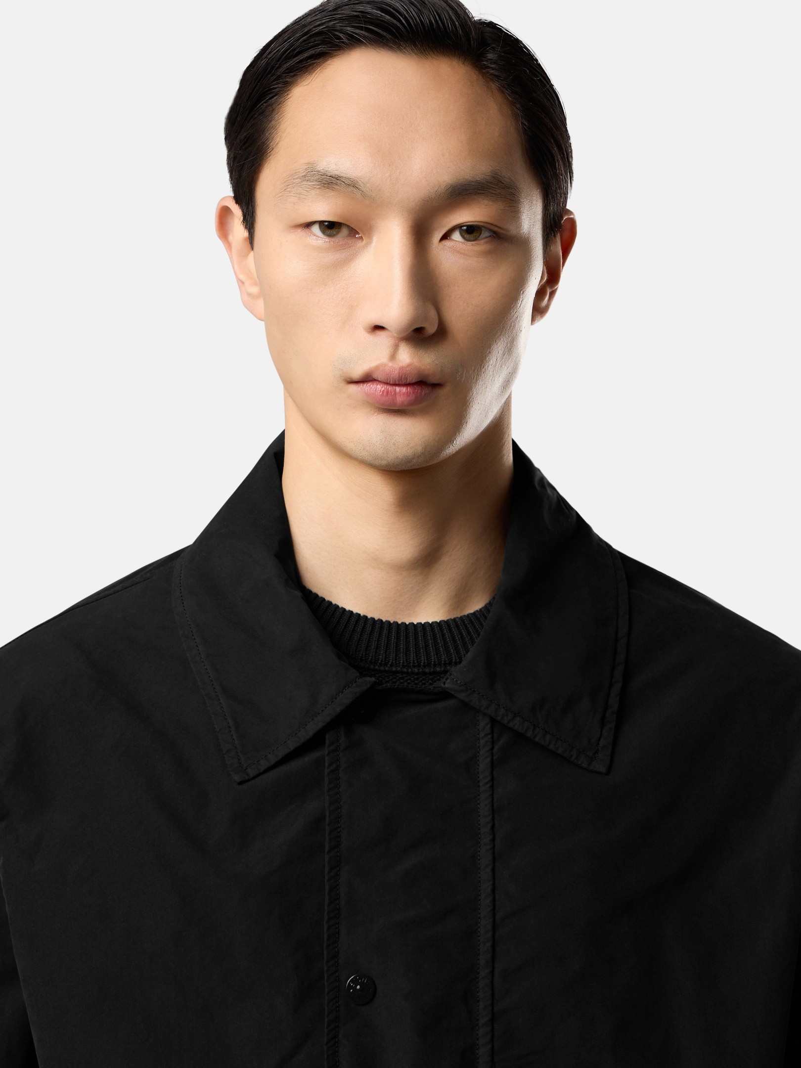 Black Long car coat with anti-drop 7100005 DAVID LIGHT-TC_S.I