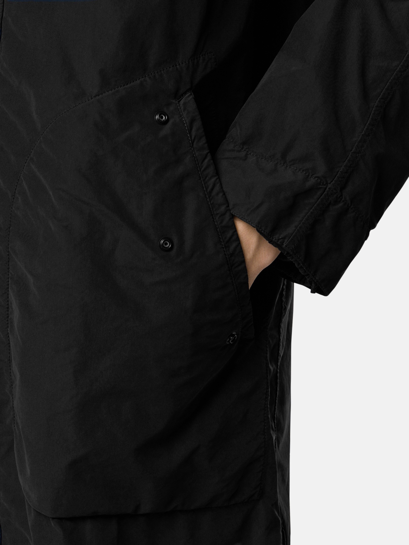 Black Long car coat with anti-drop 7100005 DAVID LIGHT-TC_S.I