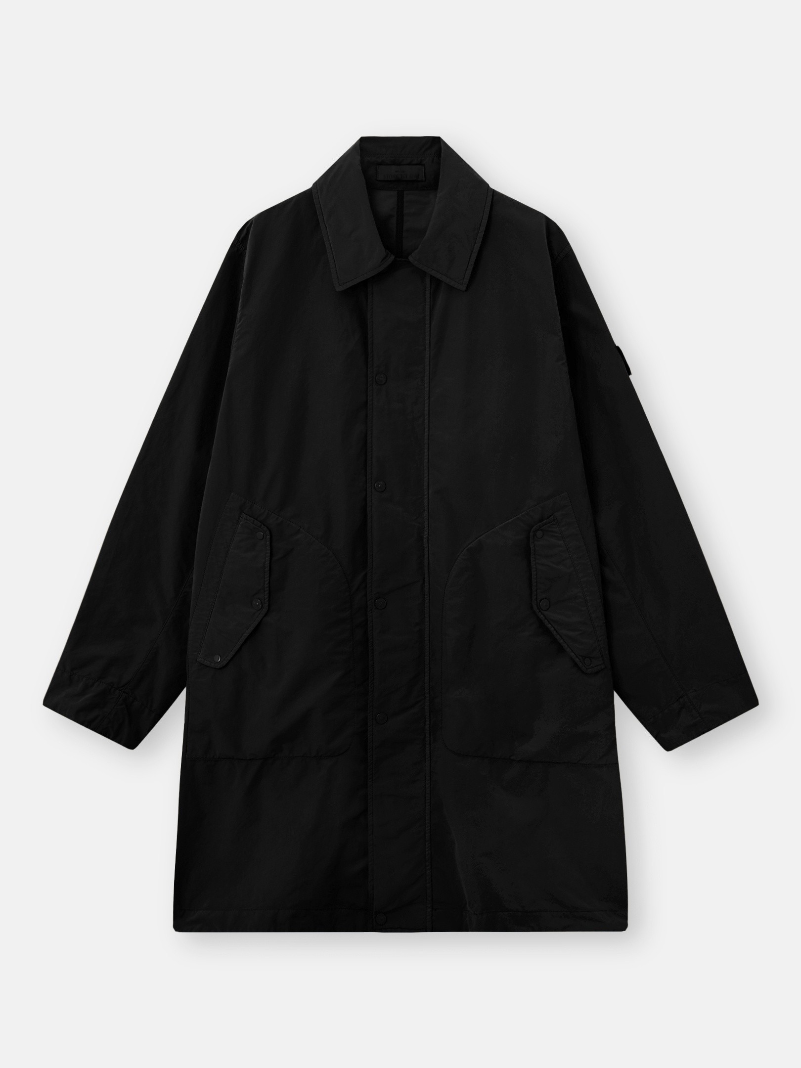 Black Long car coat with anti-drop 7100005 DAVID LIGHT-TC_S.I