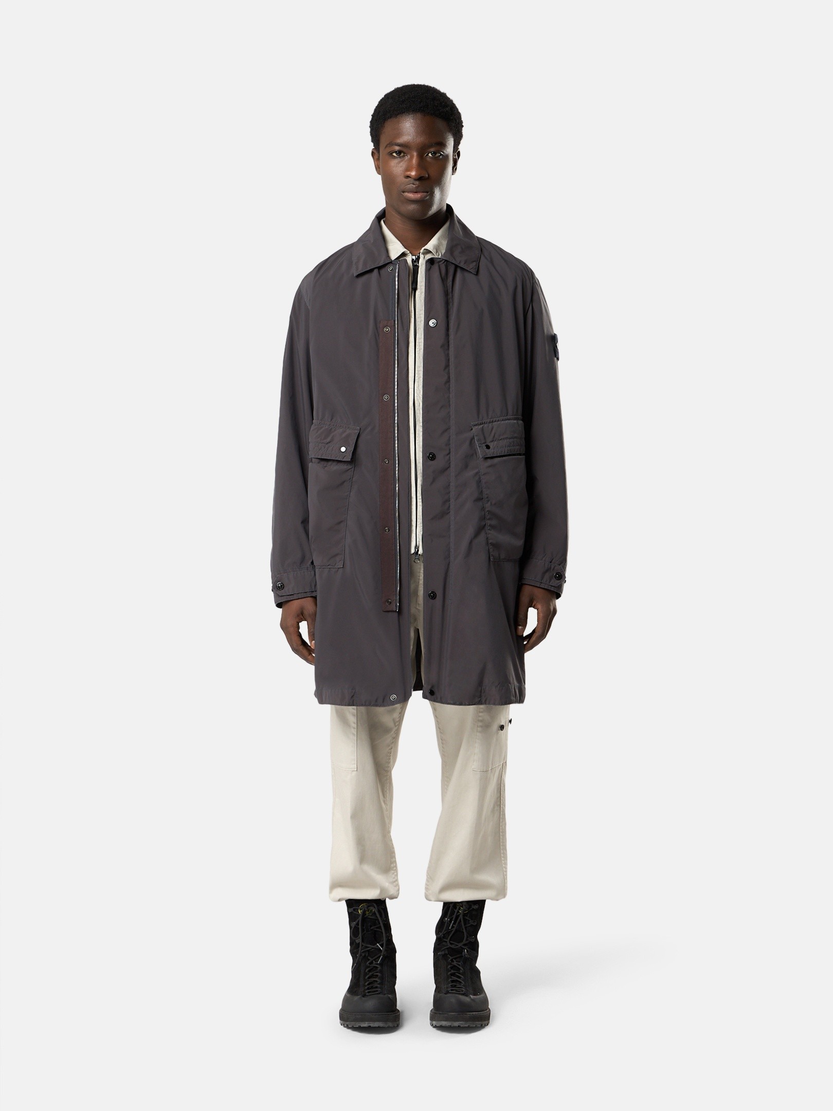 Charcoal Grey Car coat with anti-drop 7100007 LIGHT COMPACT TOUCH