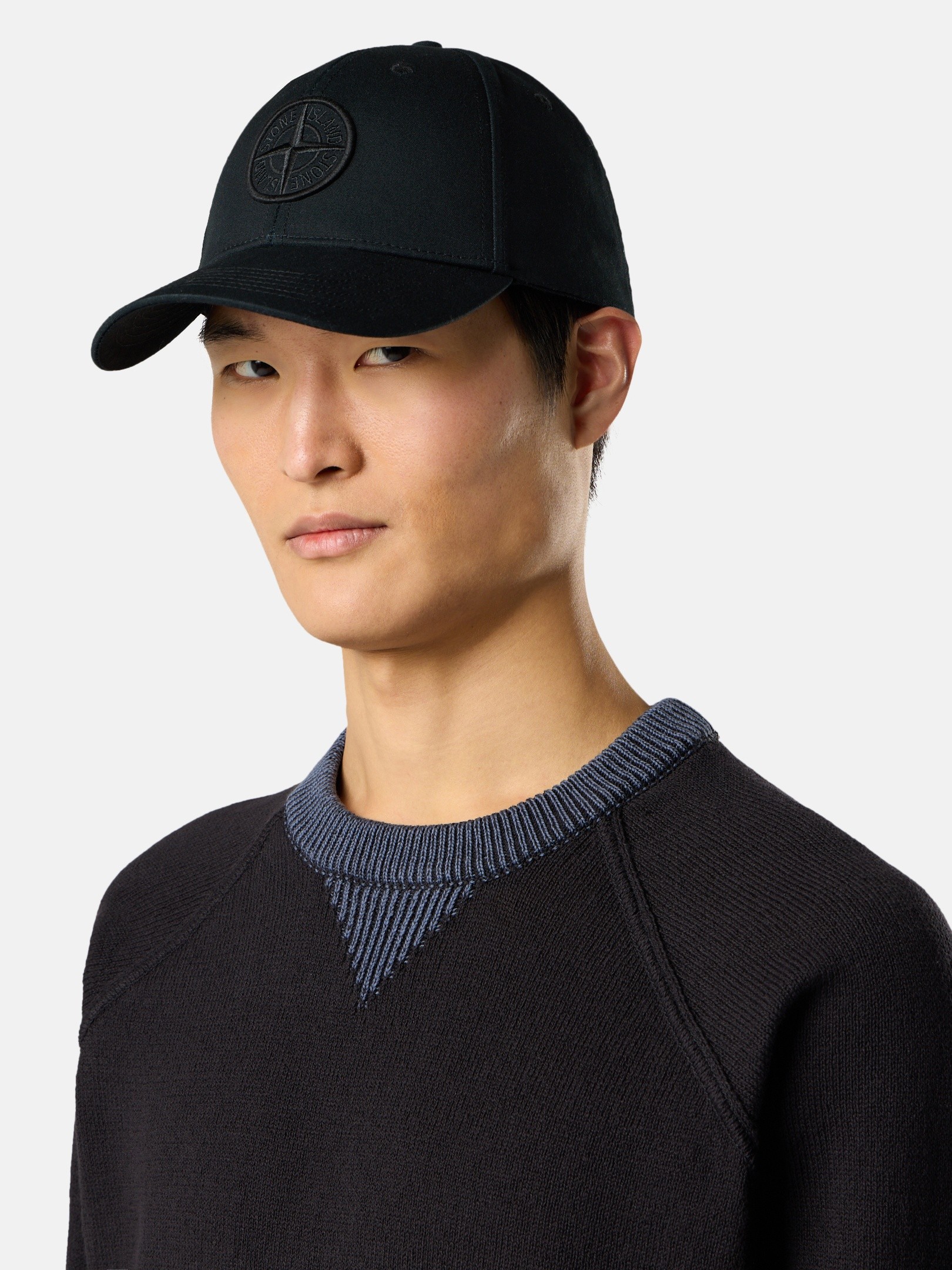 Black Baseball cap with Compass embroidery 9100013 COTTON REPS