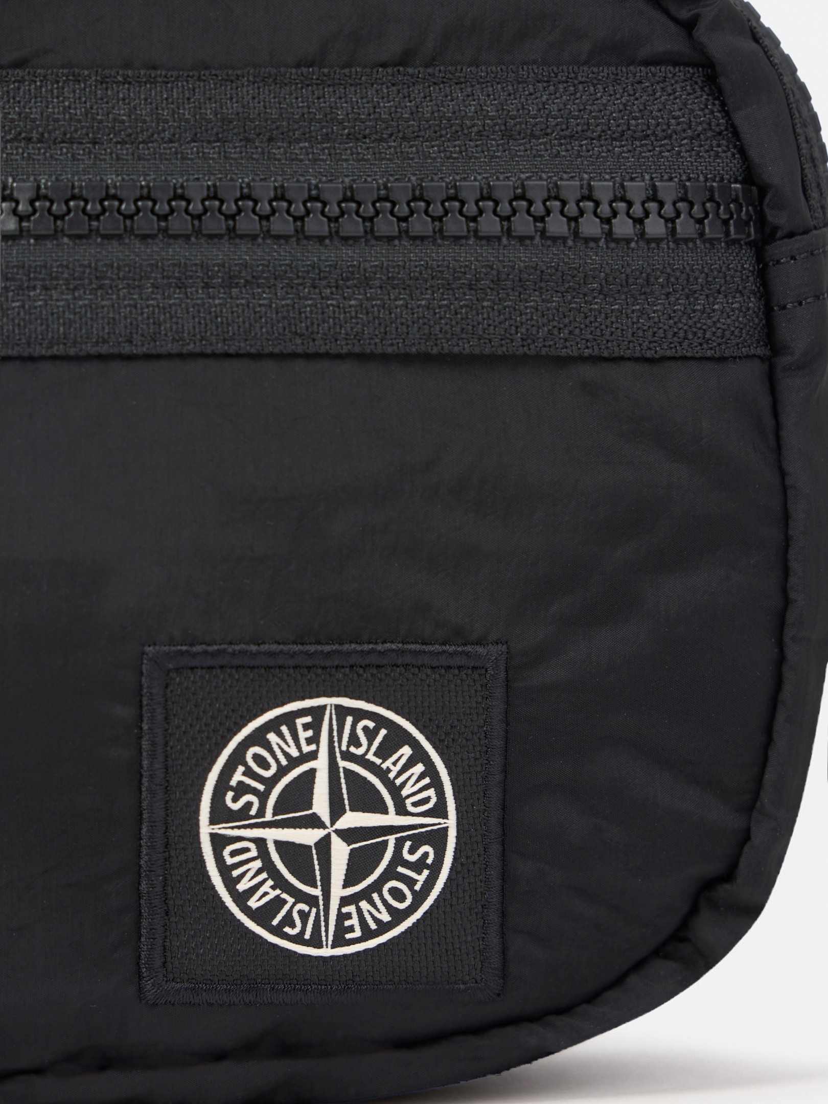 Black Belt bag with zip pocket and Compass patch 9200014 COATED