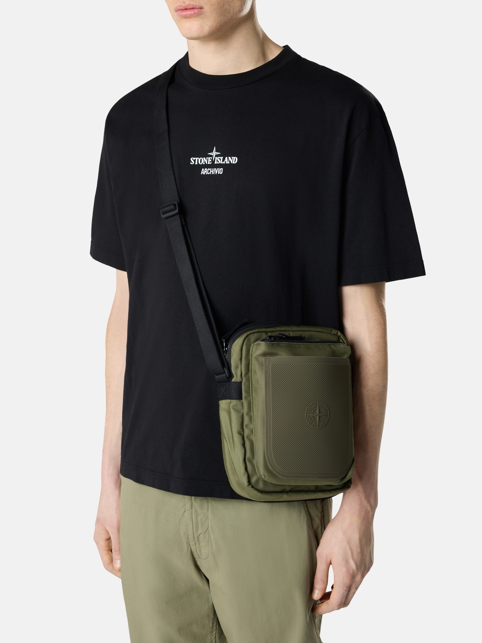 Military Green Pouch bag with archive-inspired pocket 9200029 