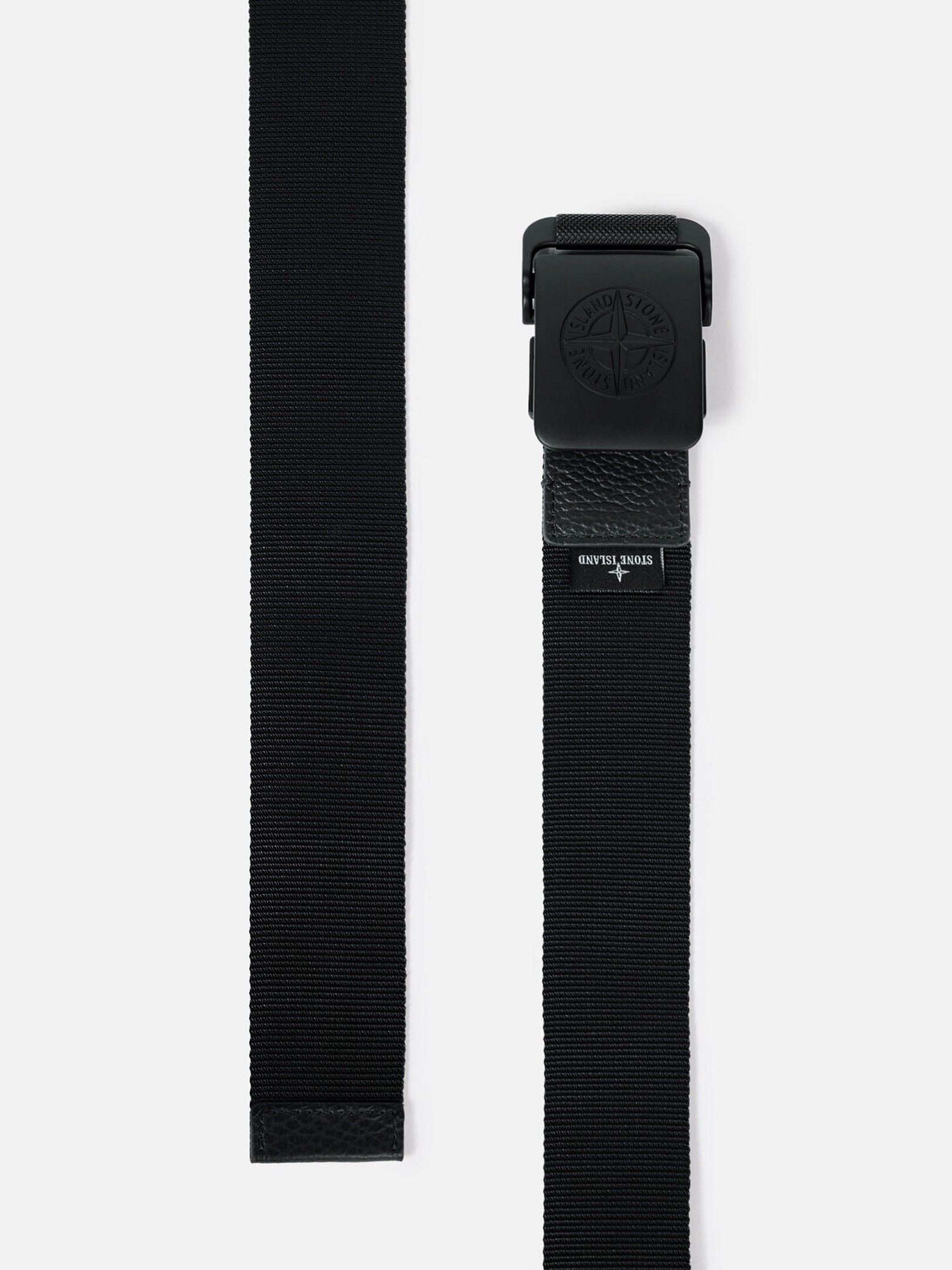 STONE  レザー　ブラックナイロンベルト メンズベルト | Stone Island