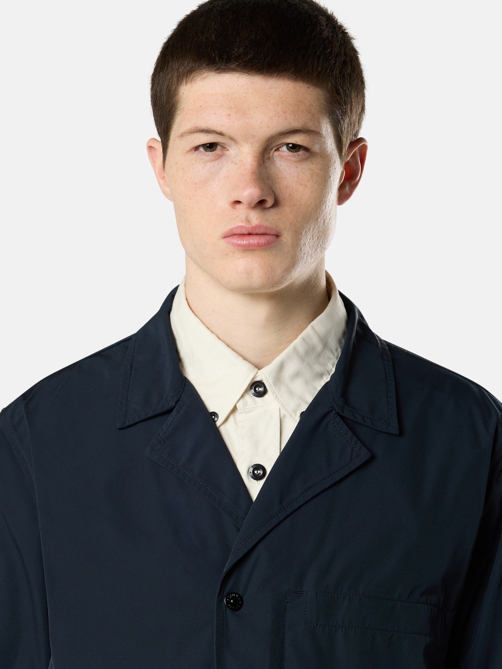 Navy Blue Utility blazer with zip and anti-drop A100001 MICRO