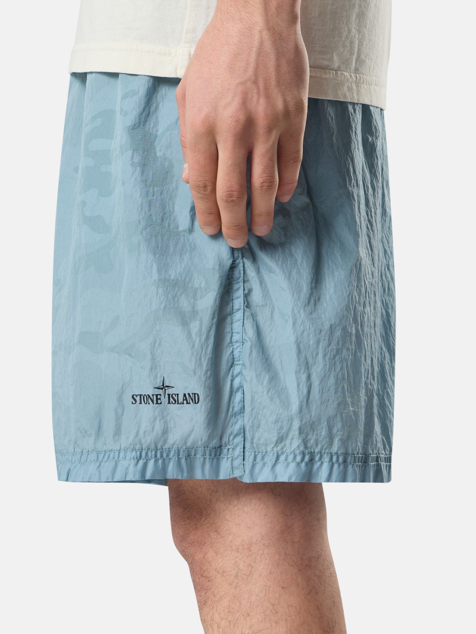 Dust Blue Loose-fit mid-length swim shorts B100002 WATER REACTIVE