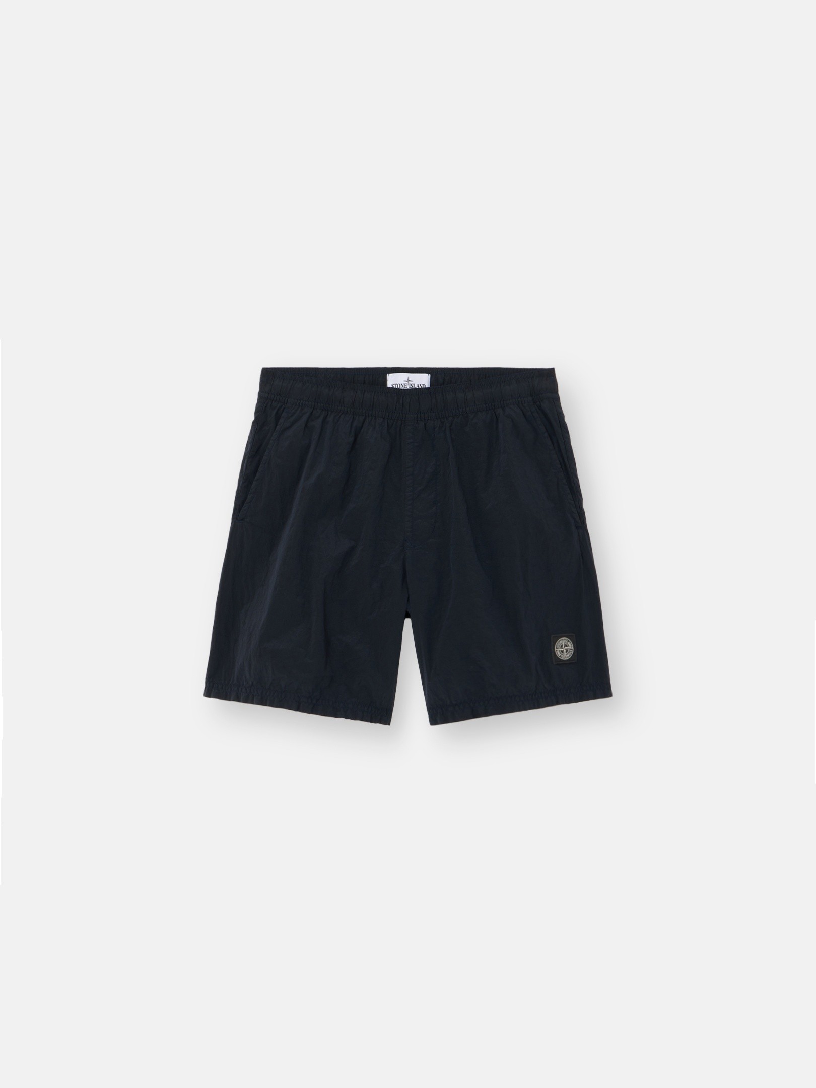 ネイビーブルー レギュラーフィット ミッドレングス スイムショーツ