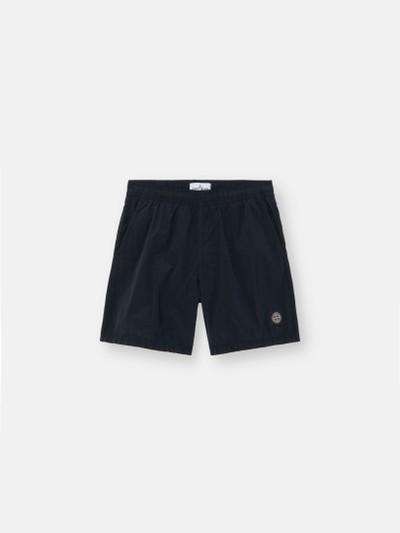 ネイビーブルー レギュラーフィット ミッドレングス スイムショーツ