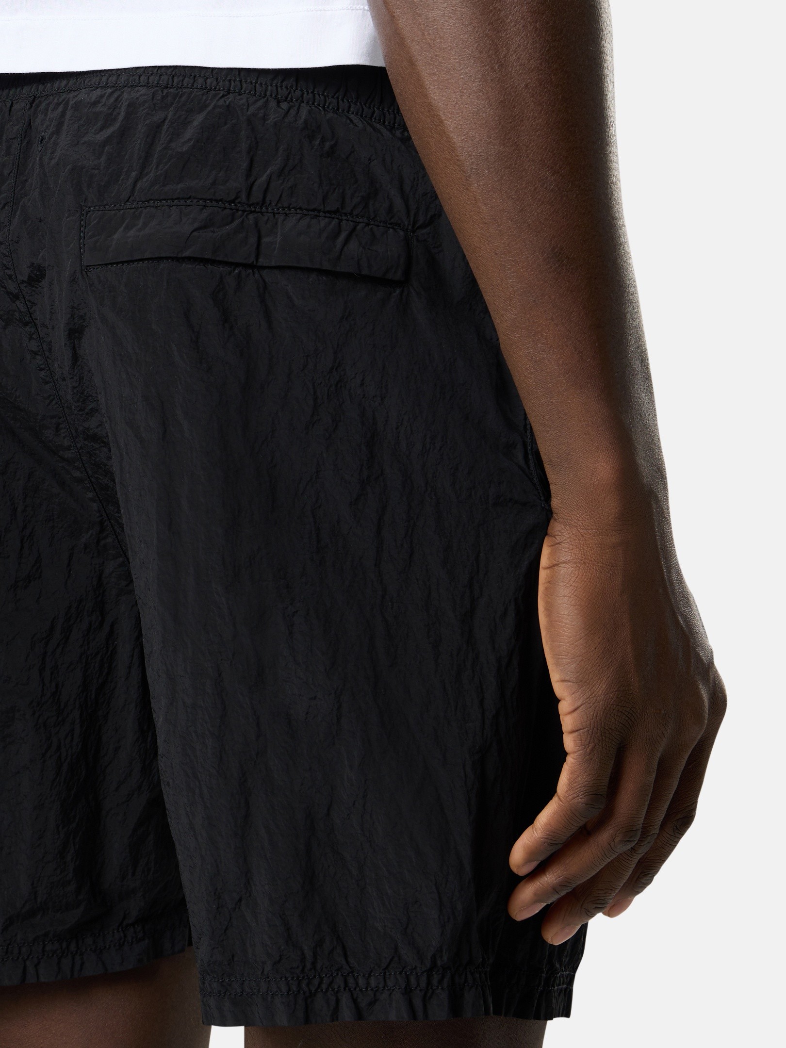 Black Regular-fit mid-length swim shorts with pockets B100004