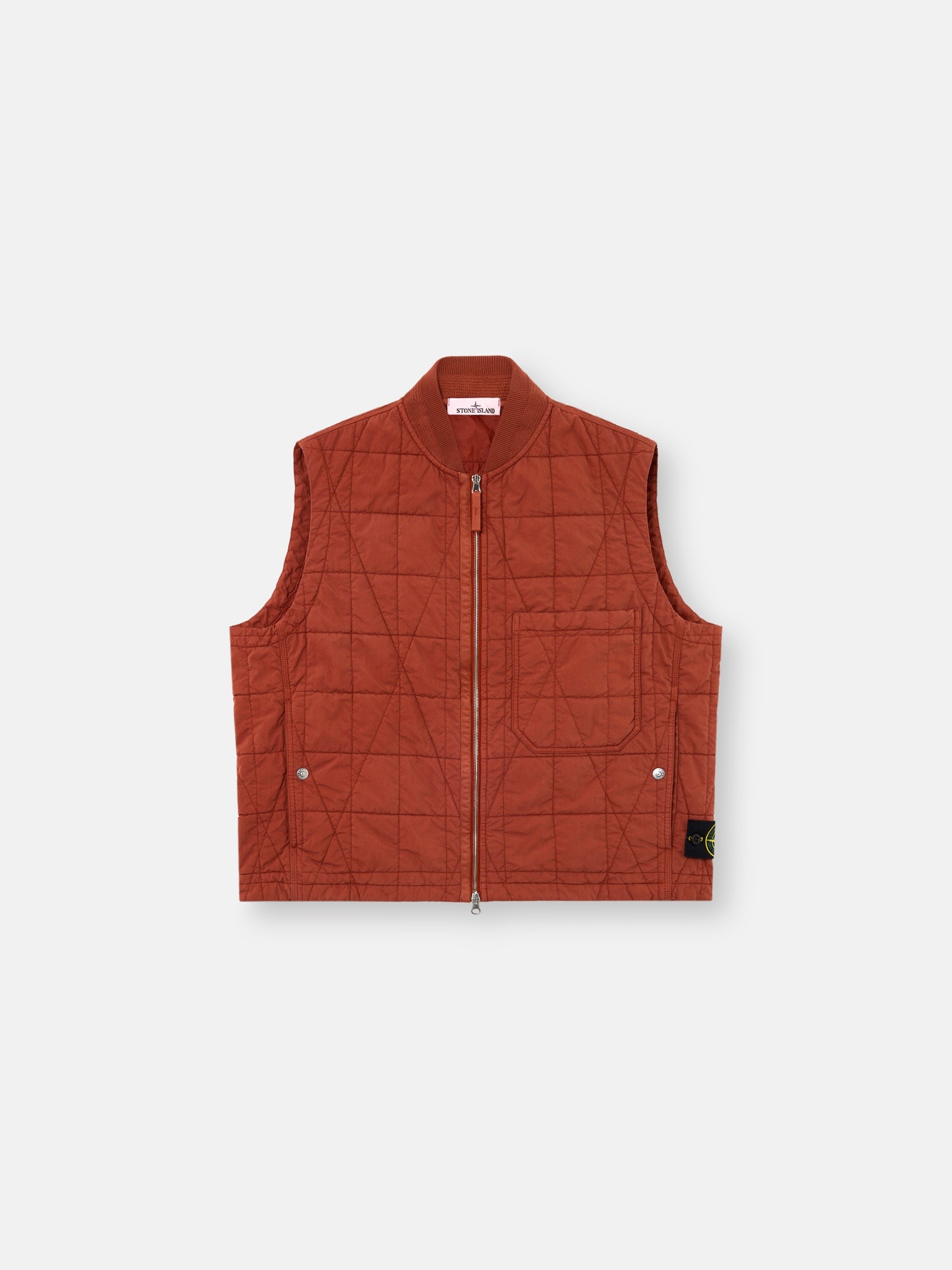 Brick Red Quilted vest with resin coating and anti-drop G100001 