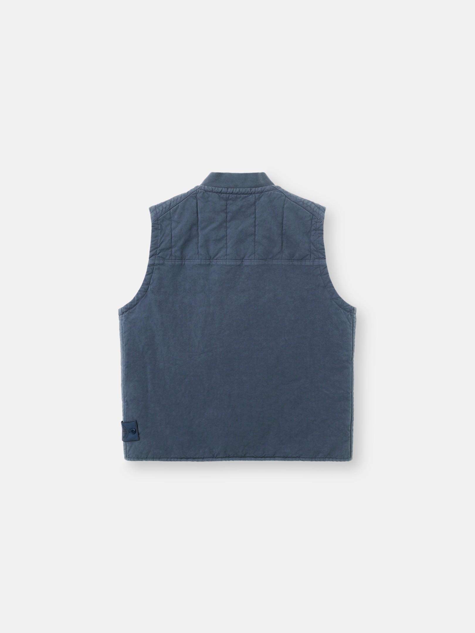 Slate Blue Padded vest with anti-drop G100004 COTTON LINEN QUILTED 